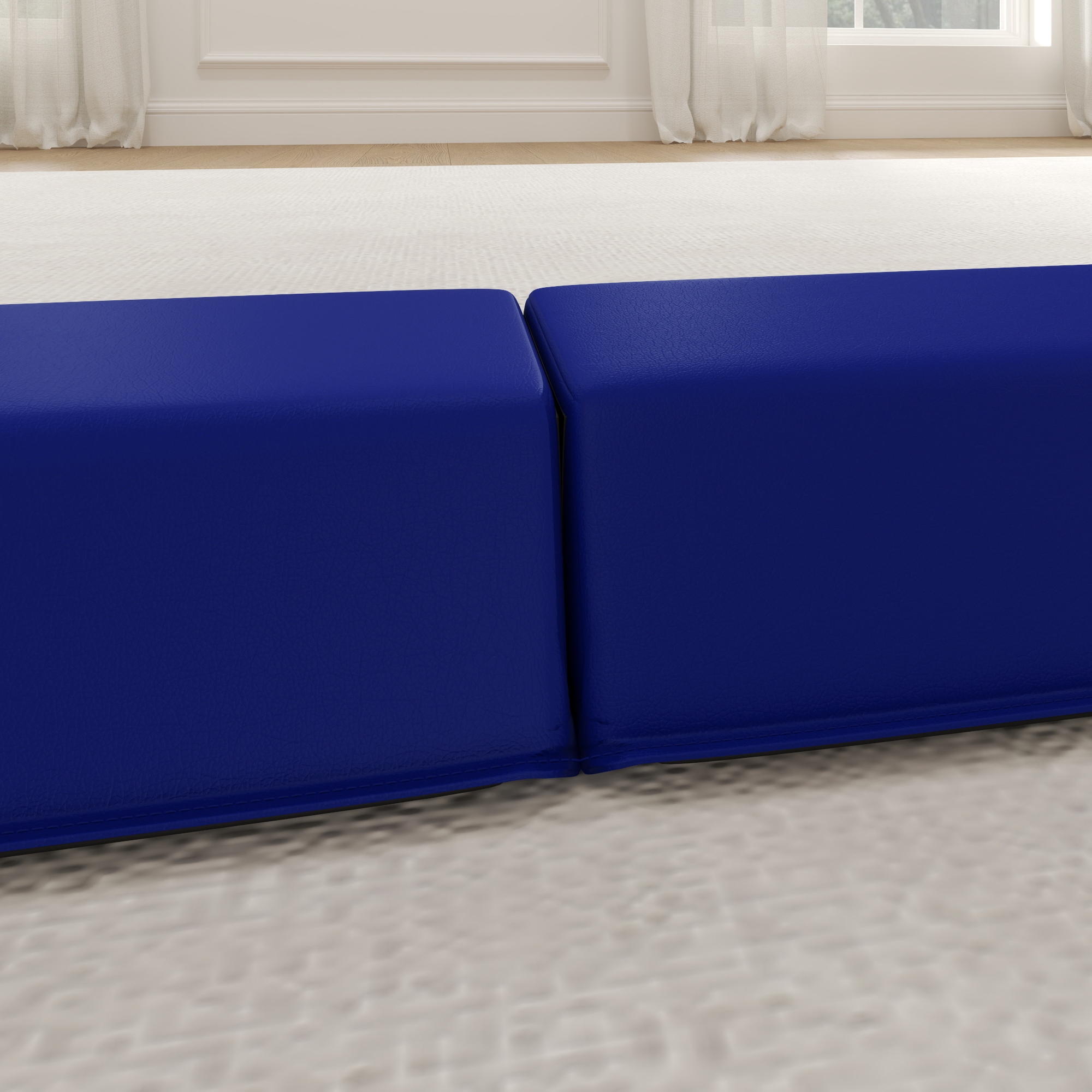 Schwebebalken 2,4 m, faltbar, rutschfester Boden, für 3+ Jahre, bis 80 kg, Blau