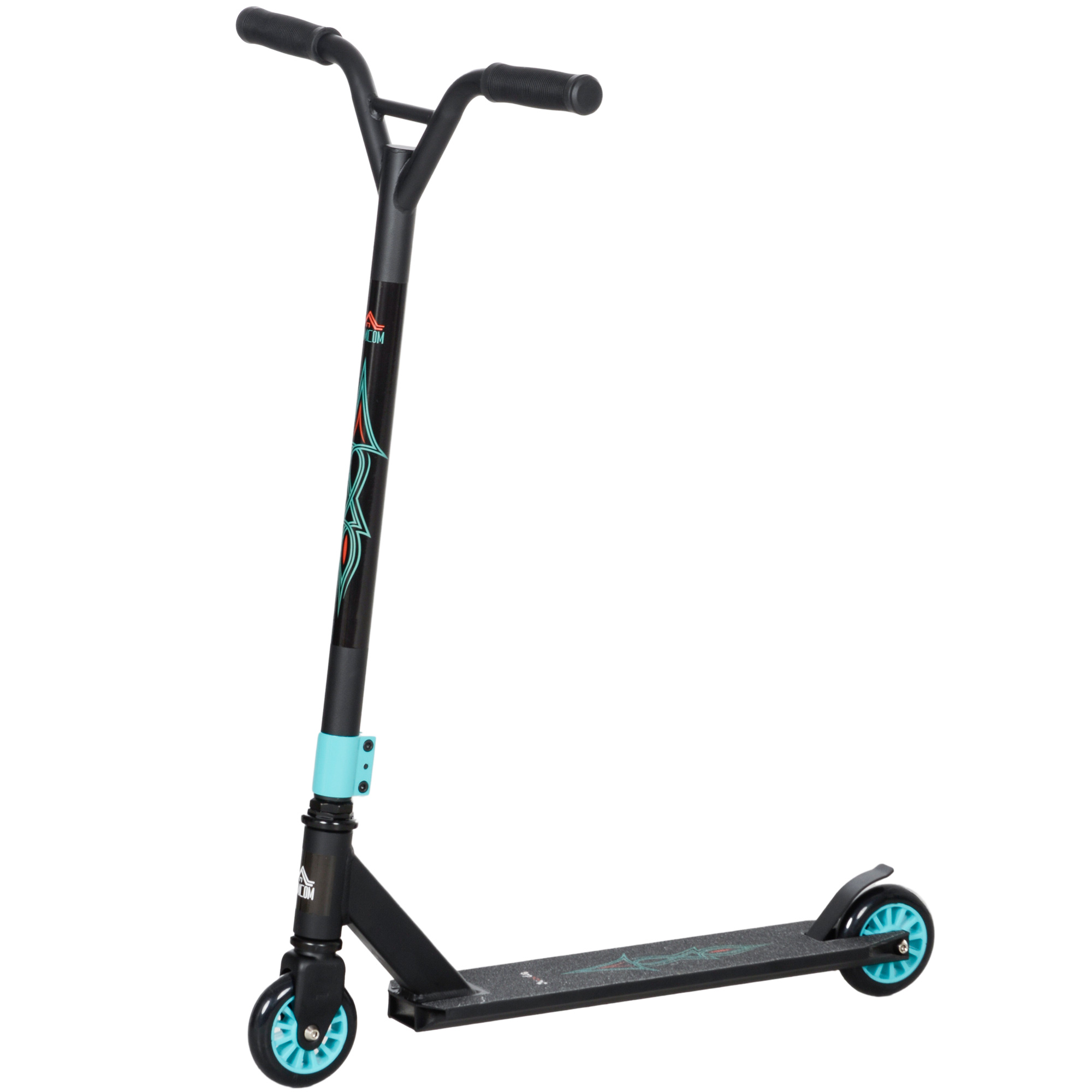 Pro Stunt-Scooter, Tretroller für Freestyle Tricks, Aluminium, Metall, Kunstleder, für Kinder und Erwachsene, Grün