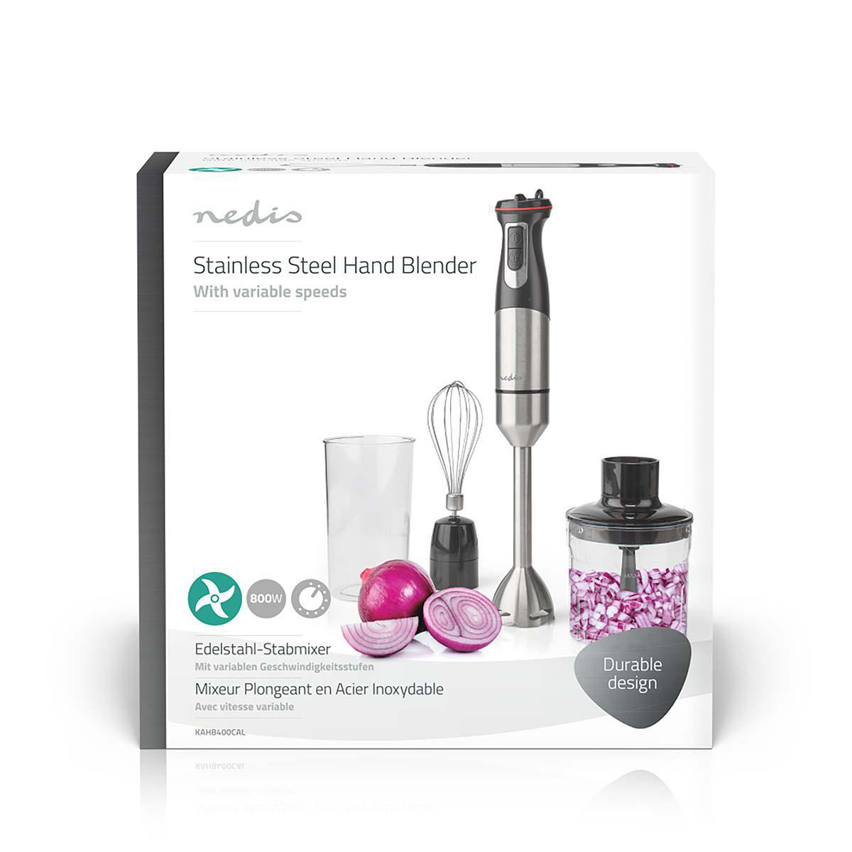 Stabmixer | 800 W | Geschindigkeitseinstellung: Variable Geschwindigkeitskontrolle | Hubschrauber | Aluminium / schwarz