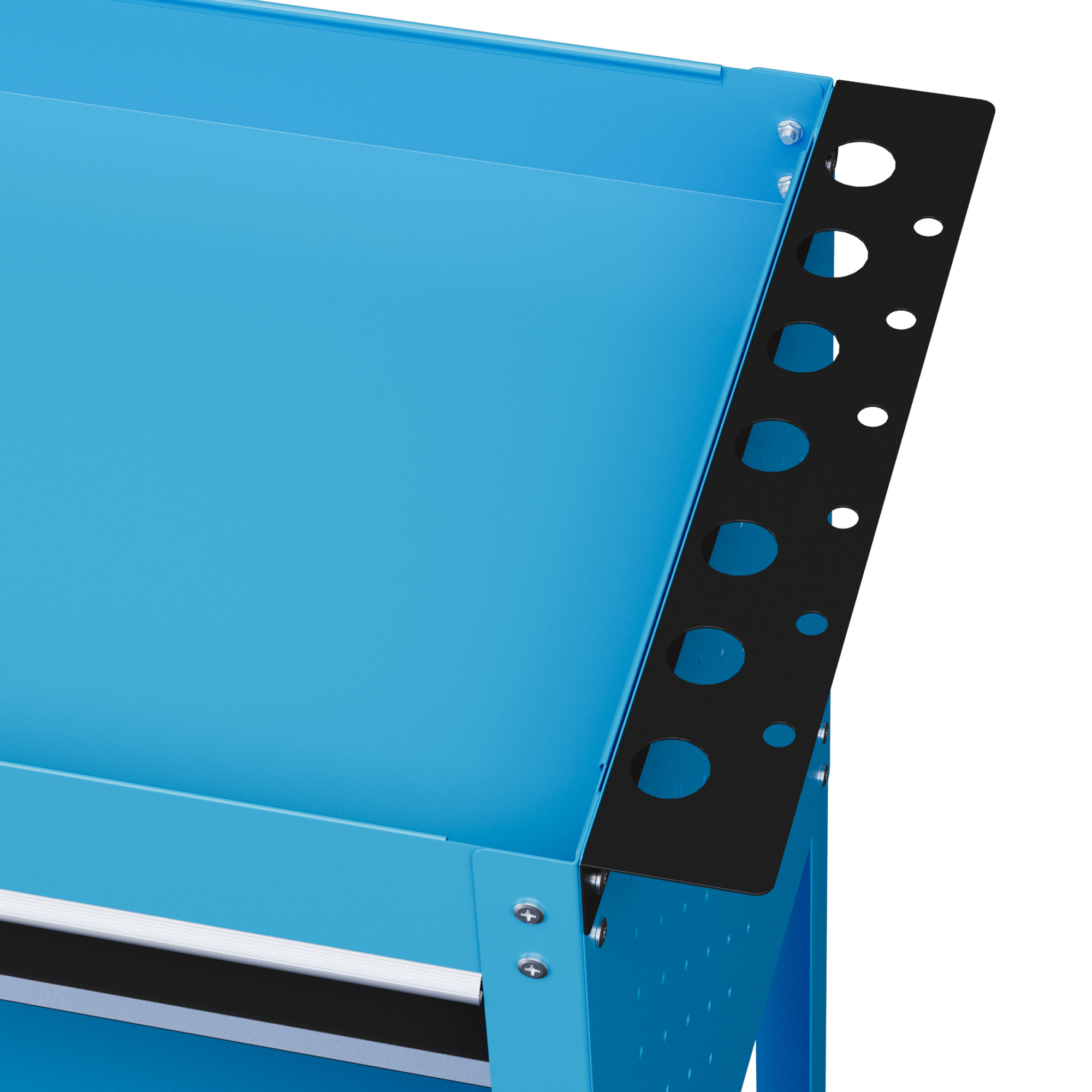 Werkzeugkoffer Werkzeugtrolley Werkzeugbox, 3 Ebenen, 4 Rollen, 82 cm x 35 cm x 76 cm, Blau