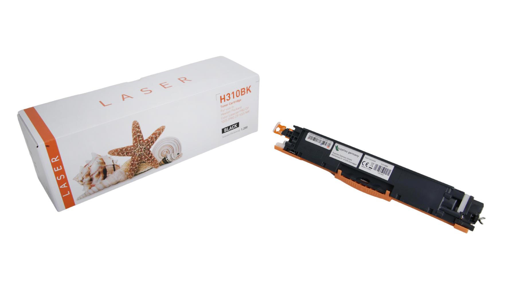 CE310BK alternativ Toner black für HP / CE310A / 126A / 1.200 Seiten