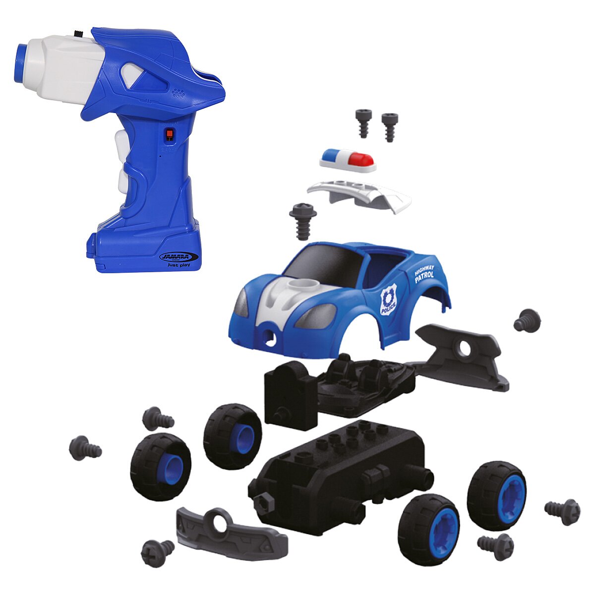 Polizeiauto First RC Kit 22teilig mit Akkuschrauber Polizeiauto First RC Kit 22teilig mit Akkuschrauber