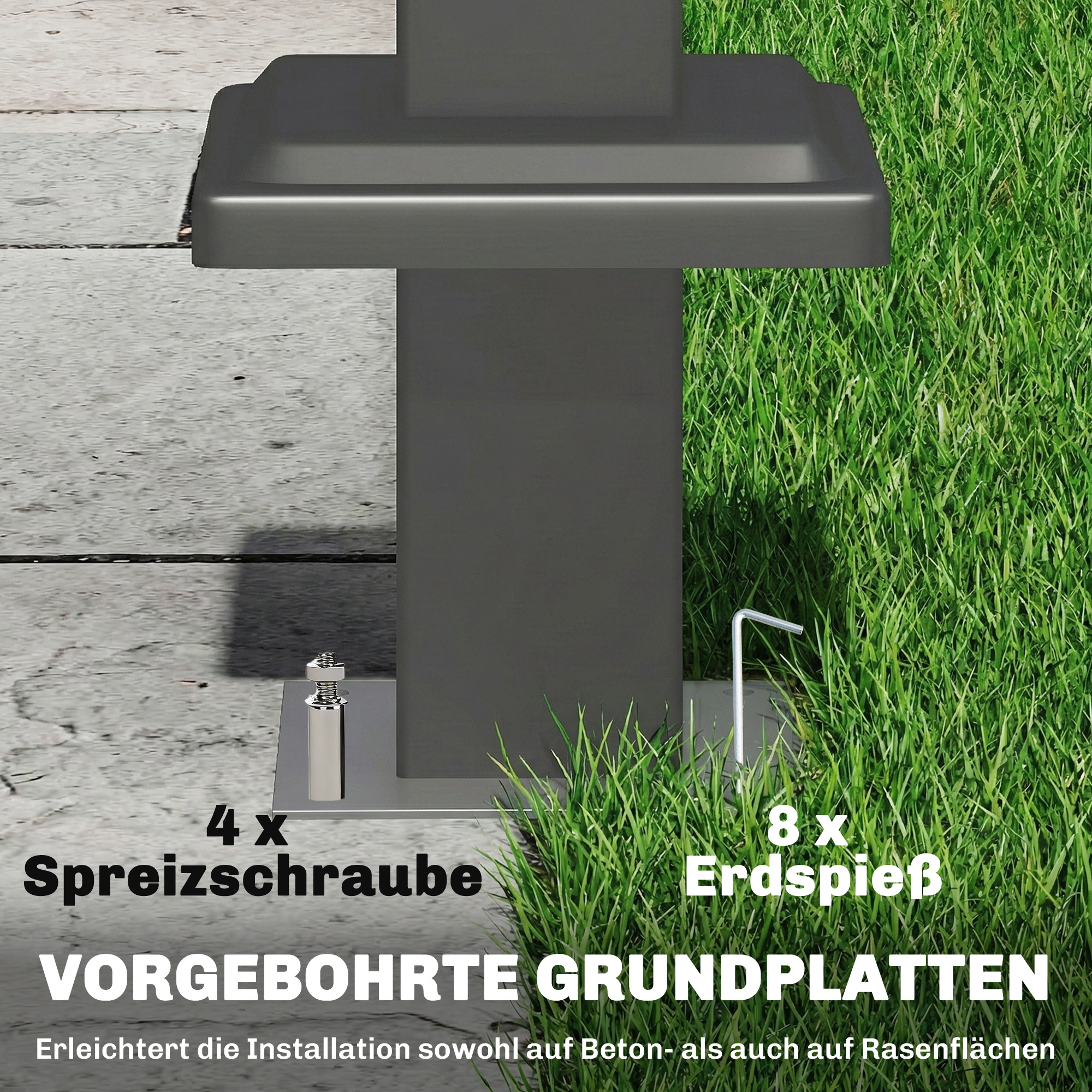 Grillpavillon 2,4 x 1,4 m, Windfest Grillüberdachung mit Doppeldach Lüftungsöffnung Seitenregalen