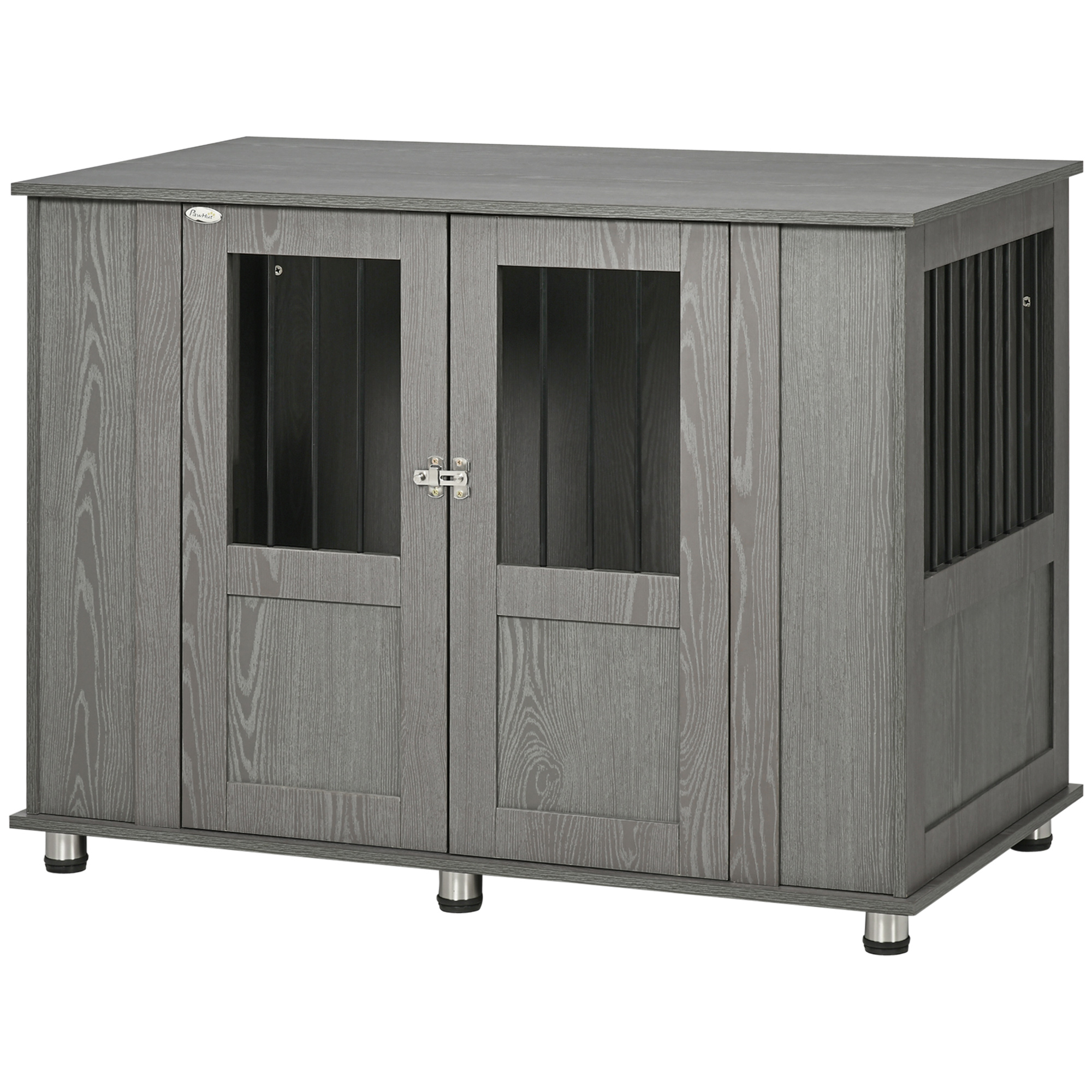 Hundekäfig Hundebox, 2 Türen, inkl. Verriegelung,116 cm x 60 cm x 87 cm, Grau Hundekäfig Hundebox, 2 Türen, inkl. Verriegelung,116 cm x 60 cm x 87 cm, Grau