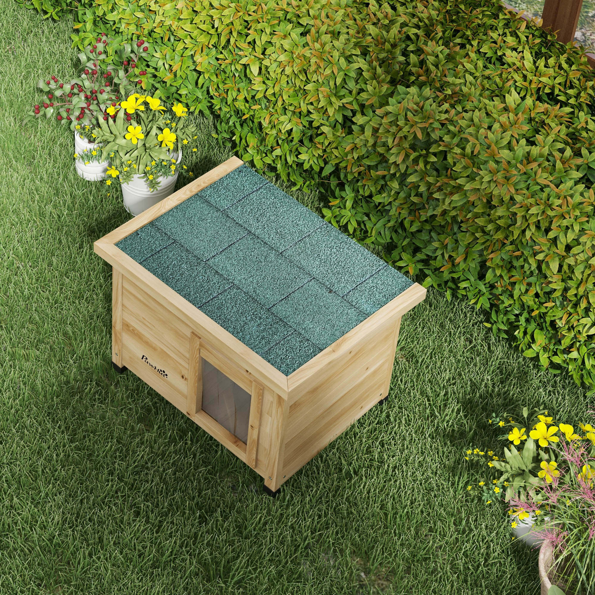 Katzenhaus Katzenhütte Katzenhöhle, wetterbeständig, Katze 6 kg, 57 cm x 45 cm x 43 cm, Natur