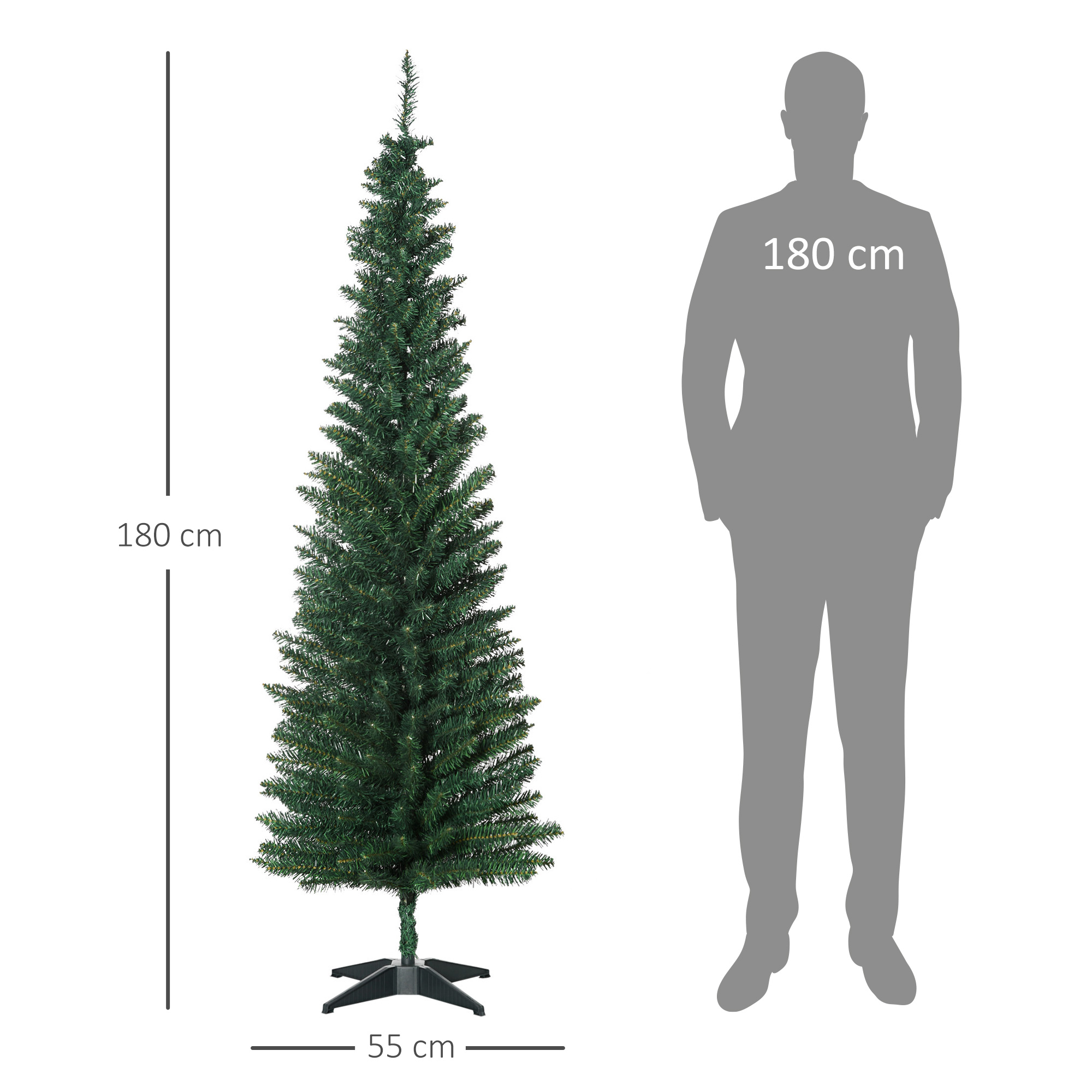 Weihnachtsbaum künstliche Künstliche Tanne Christbaum, inkl Ständer Weihnachtsstern 1,8 m, Grün