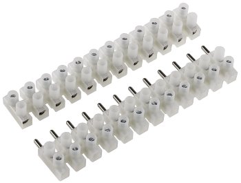 Lüsterklemmen für 2,5-4,0mm², 12 Klemmen / Messingeinsatz, transparent, steckbar