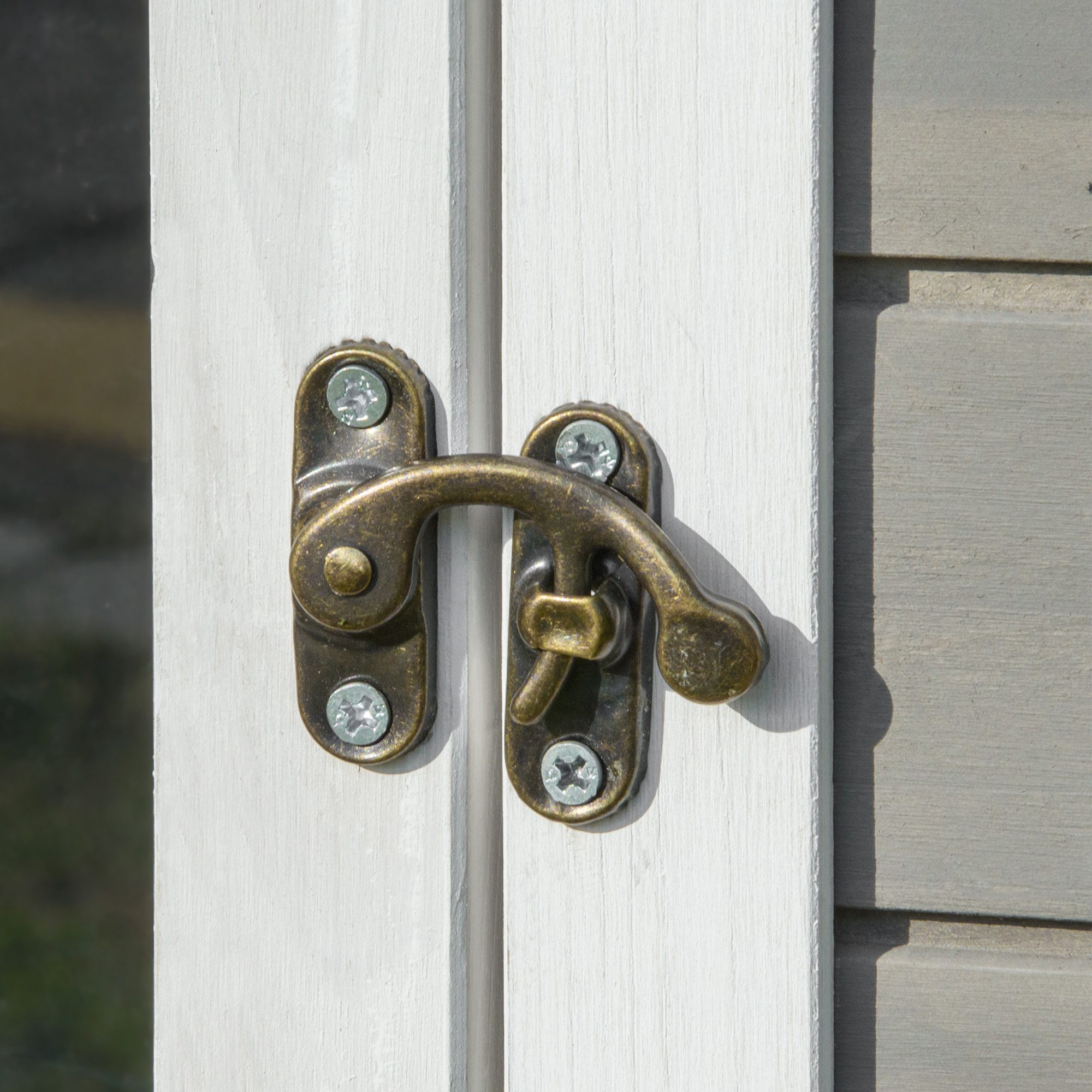 Katzenhaus aus Holz, winterfest wasserdicht Katzenhütte mit Asphaltdach  Terrasse Katzenhöhle Katzenkiste Outdoor Schutzhütte für Draußen Garten Balkon 115 x 66,5 x 74,7 cm Grau+Weiß