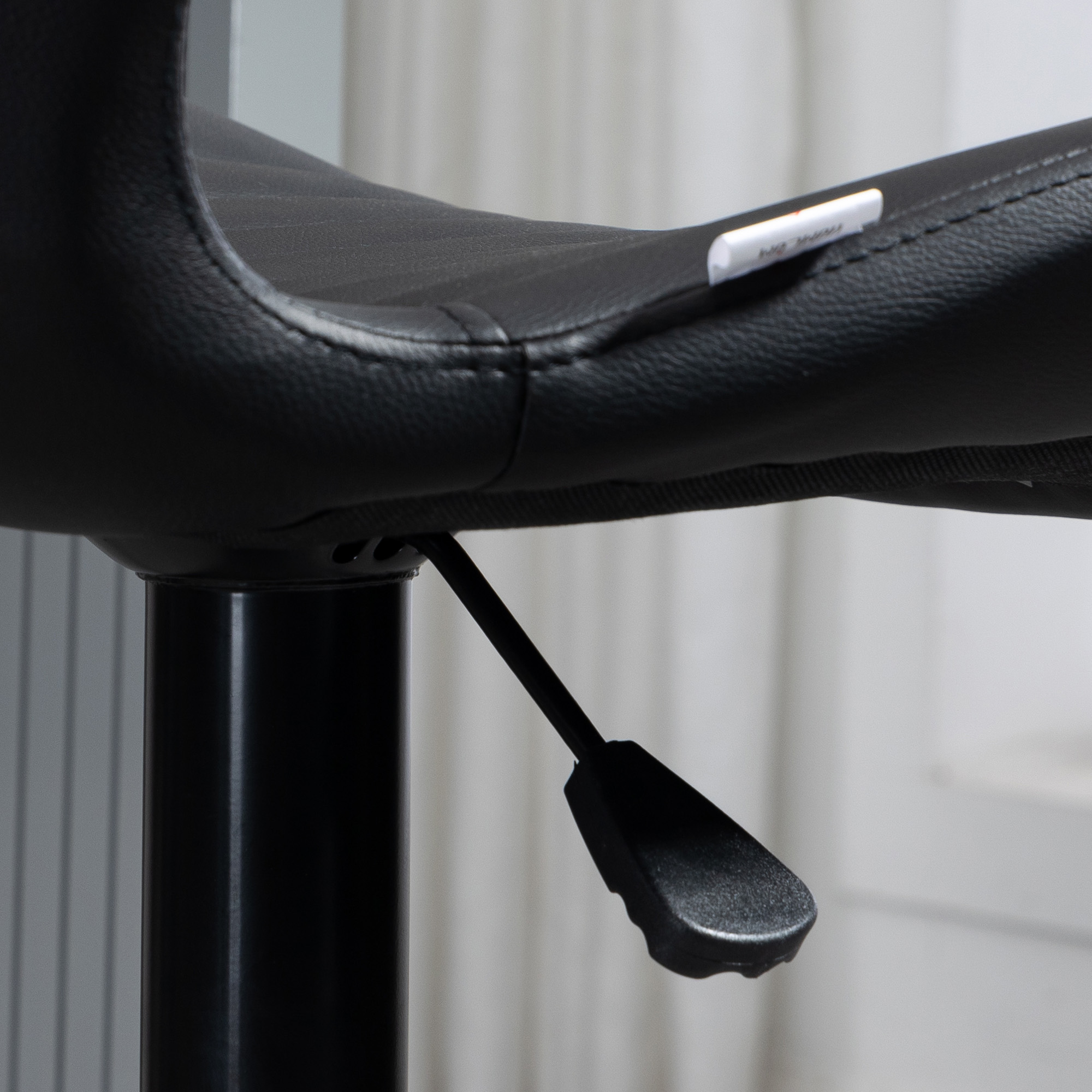 Barhocker Barstuhl 2-er Set höhenverstellbar 48,5 x 55,5 x 90-110 cm Kunstleder+Stahl Schwarz