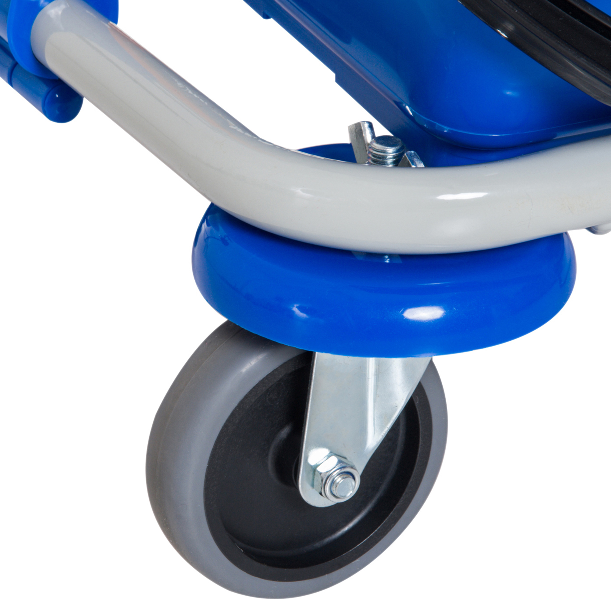 Putzwagen Reinigungswagen mit 2 x 18L & 2 x 6L Eimern Wischwagen Haushaltswagen mit Mopp-Presse, Aufbewahrungskorb, Blau Orange 93 x 80 x 97 cm