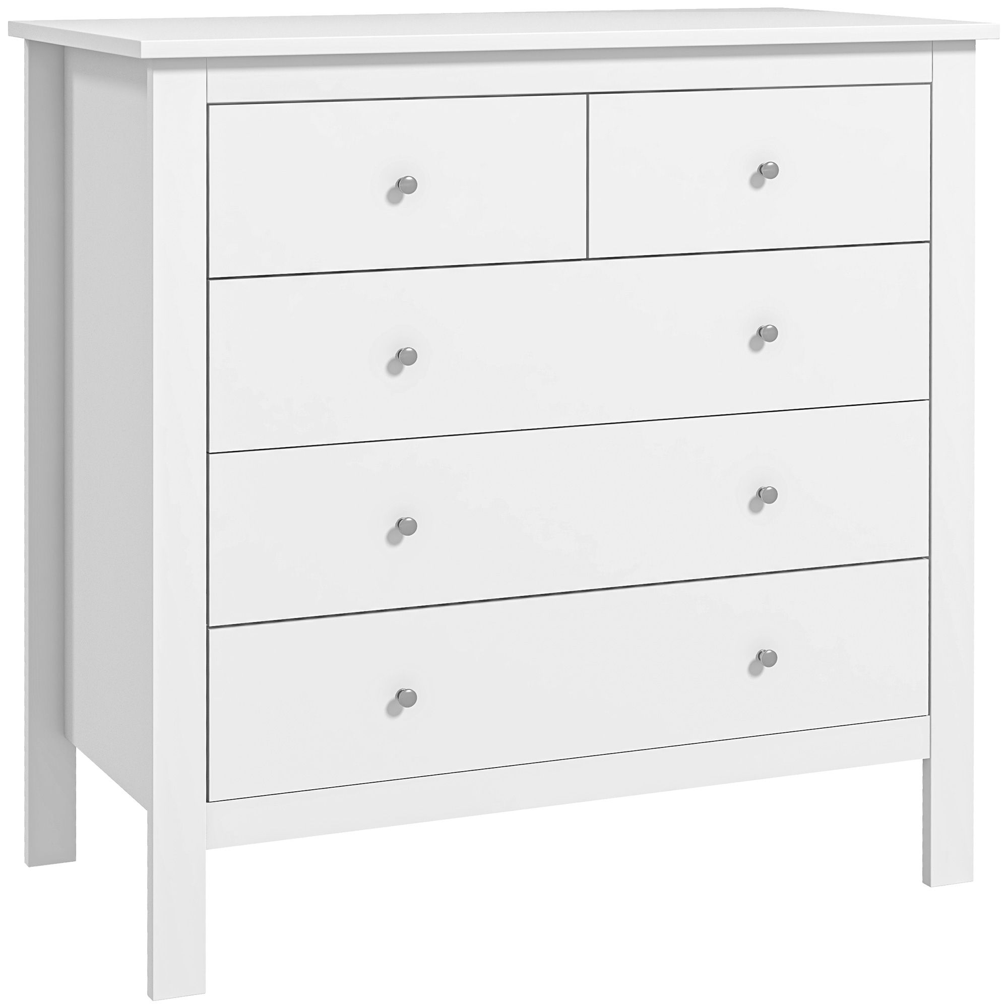 Kommode, Sideboard, leises Öffnen/Schließen, Kippschutz, 79 x 39,5 x 80,5 cm, Weiß