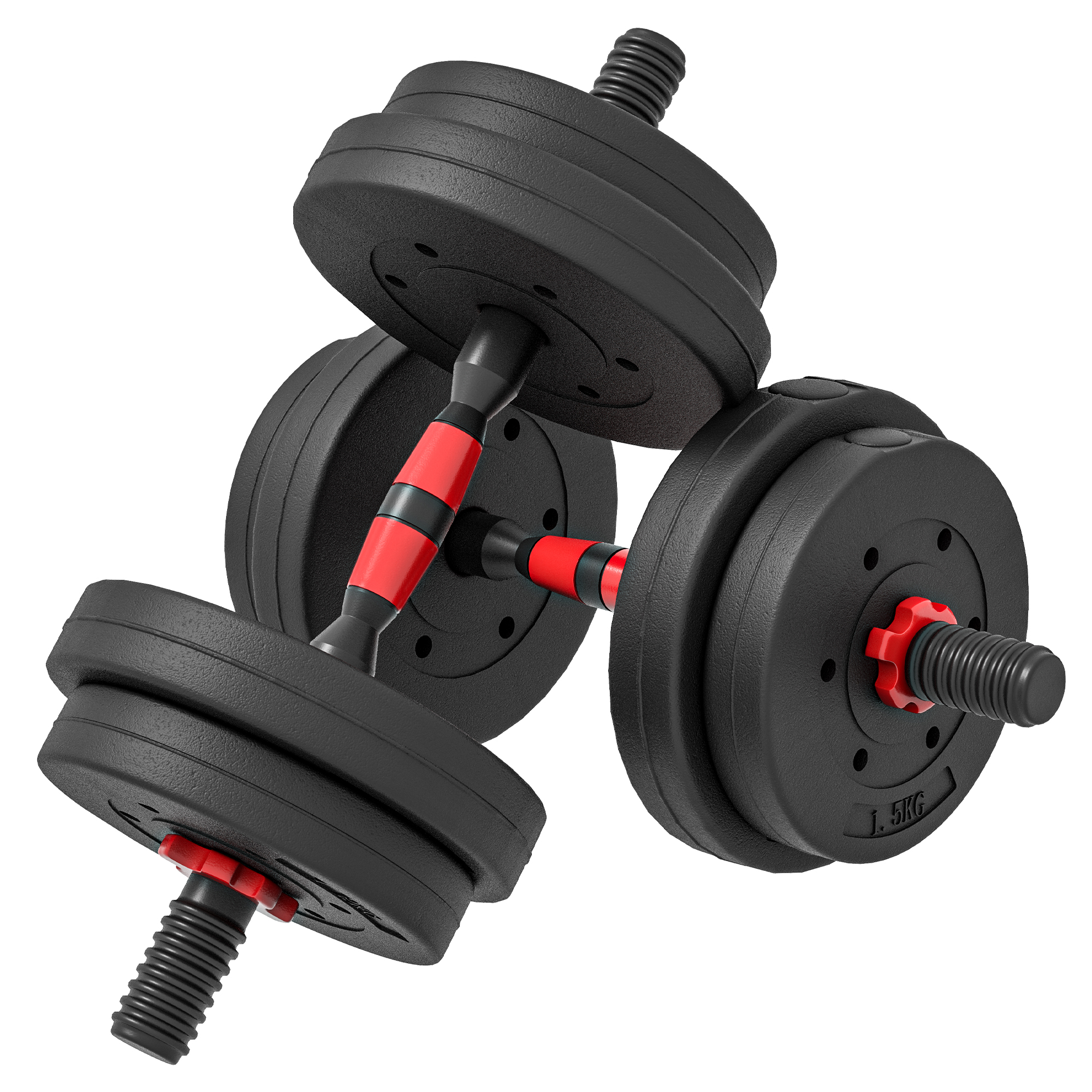 2 in 1 Hanteln Set 15 kg verstellbare Kurzhantel & Langhantel professionell Dumbbell Krafttraining Schwarz