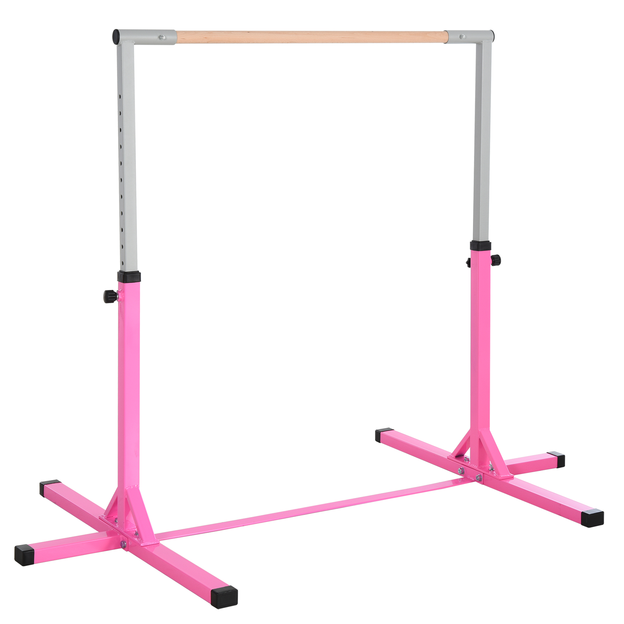 Gymnastik-Turnreck, 13-stufig höhenverstellbar Reckstange, Reck Turnstange aus Holz & stabile Stahlkonstruktion bis 75 kg belastbar, für 3+ Kinder, Indoor, Outdoor, Rosa Gymnastik-Turnreck, 13-stufig höhenverstellbar Reckstange, Reck Turnstange aus Holz & stabile Stahlkonstruktion bis 75 kg belastbar, für 3+ Kinder, Indoor, Outdoor, Rosa