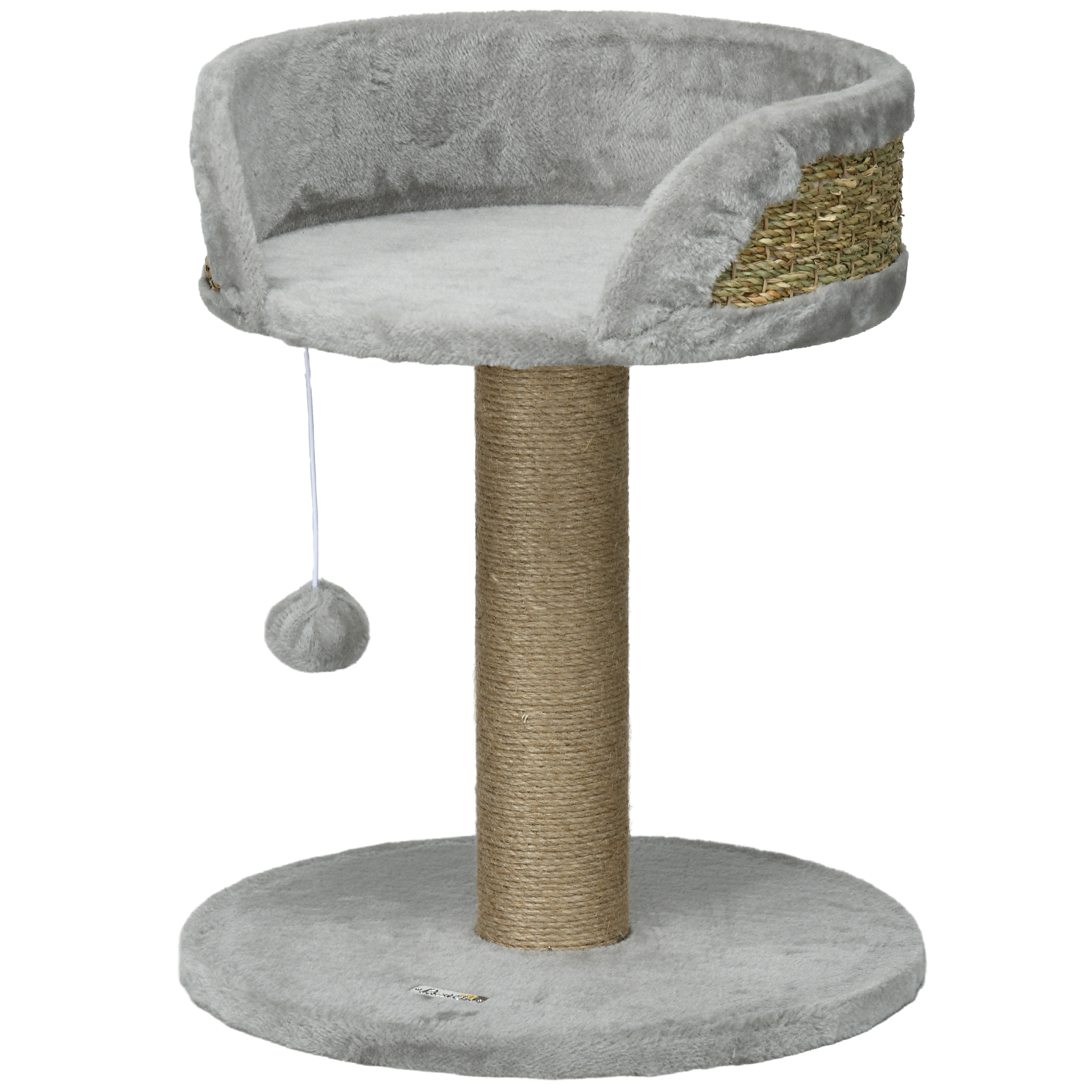 Kratzbaum Katzenbett Katzenkorb, inkl. Spielball, 40 cm x 40 cm x 49cm, Grau