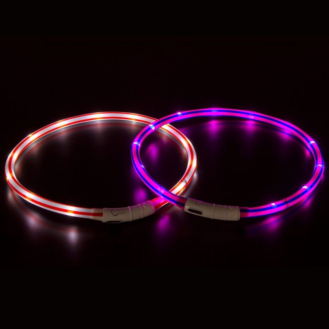 Karlie Visio Light LED-Leuchtschlauch mit USB - Gestreift - rot-weiß Karlie Visio Light LED-Leuchtschlauch mit USB - Gestreift - violett-pink