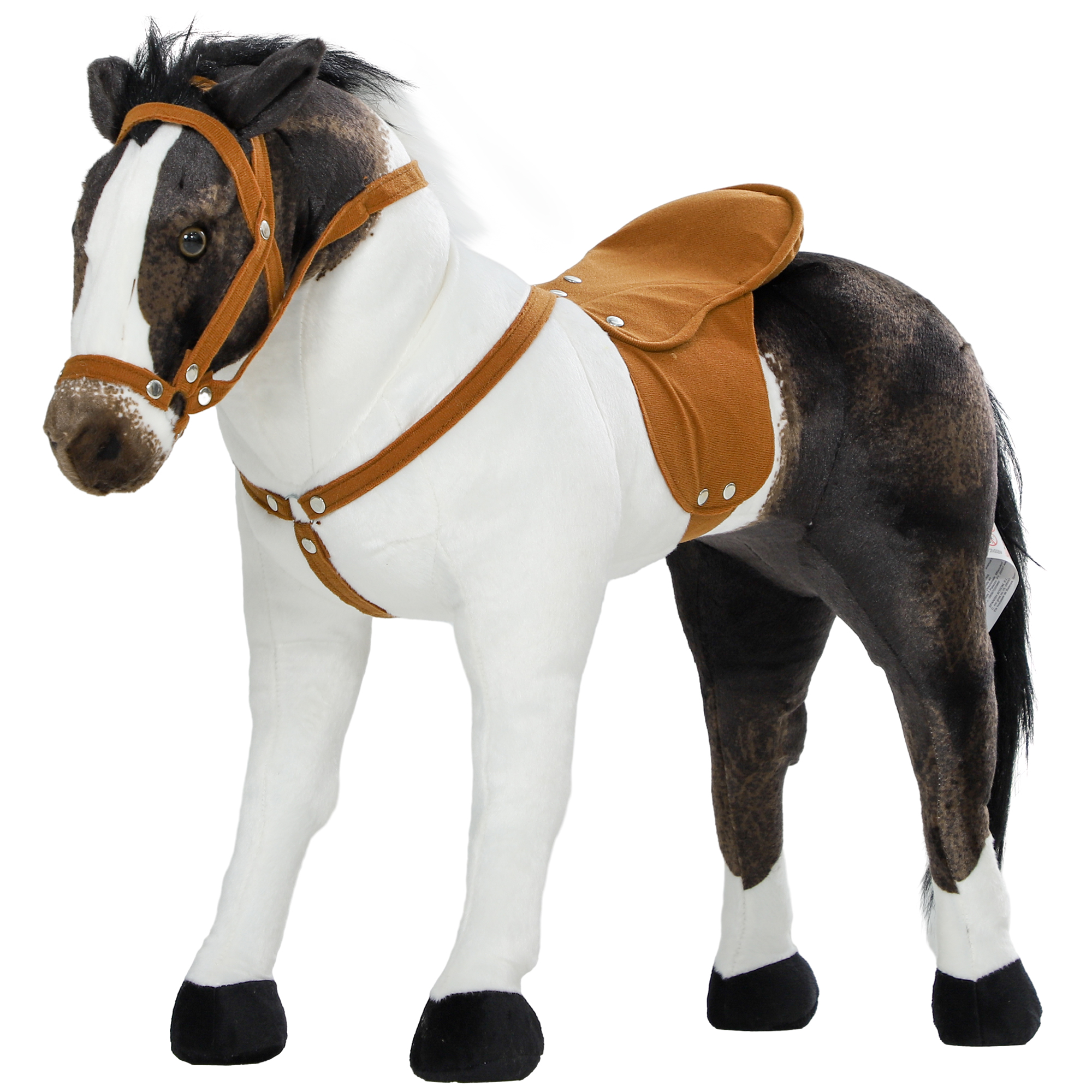 Schaukelpferd mit Soundeffekten, weiches Fell, für 3-8 Jahre, 85 x 28 x 60 cm, Braun/Cremeweiß Schaukelpferd mit Soundeffekten, weiches Fell, für 3-8 Jahre, 85 x 28 x 60 cm, Braun/Cremeweiß
