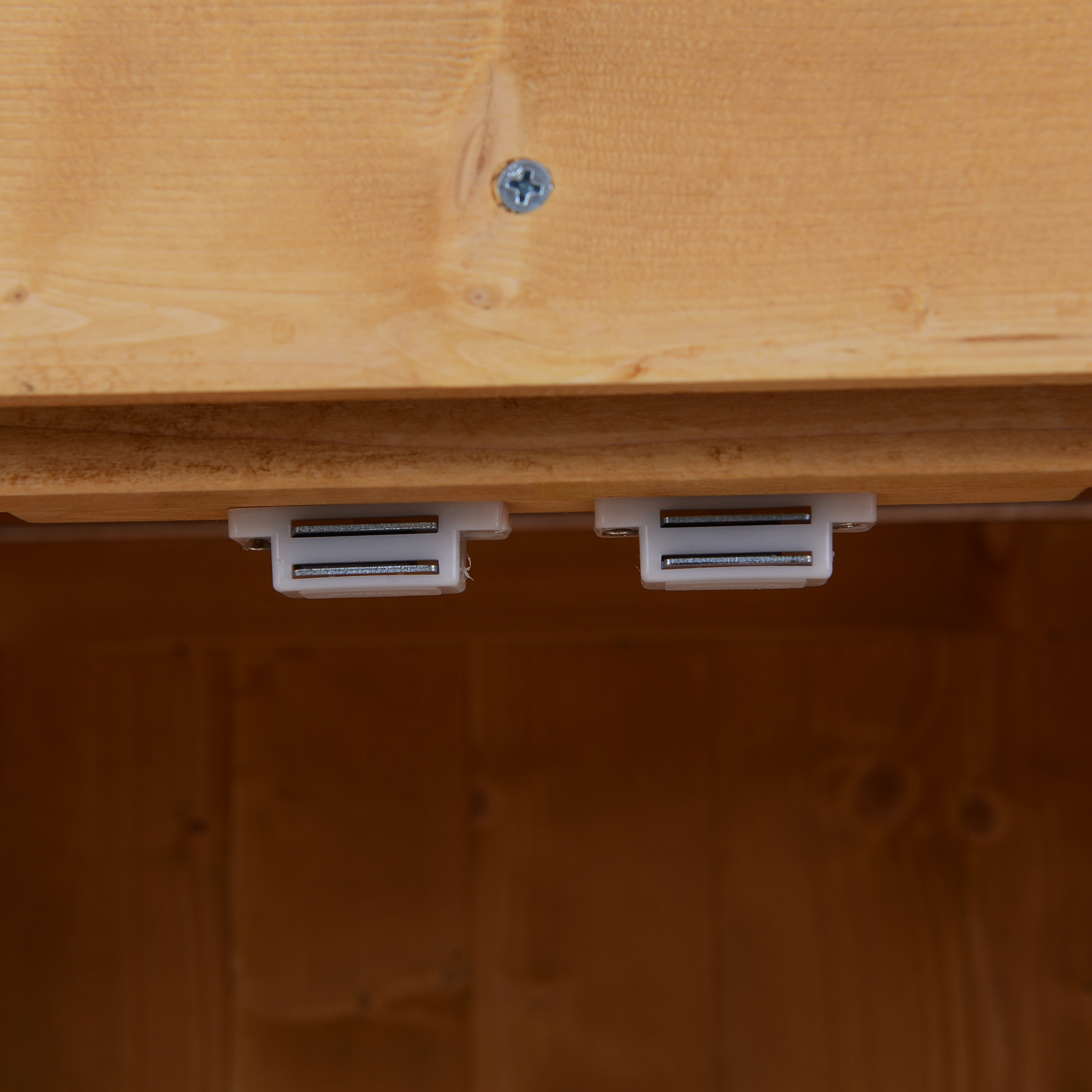 Gartenschrank Tannenholz, Geräteschuppen wetterfest 74x43x88cm, Gerätehaus mit Doppeltür, 2 Fächern, Geräteschrank, Gartenhaus Werkzeugschrank Gartenschuppen für Garten, Terrasse, Natur