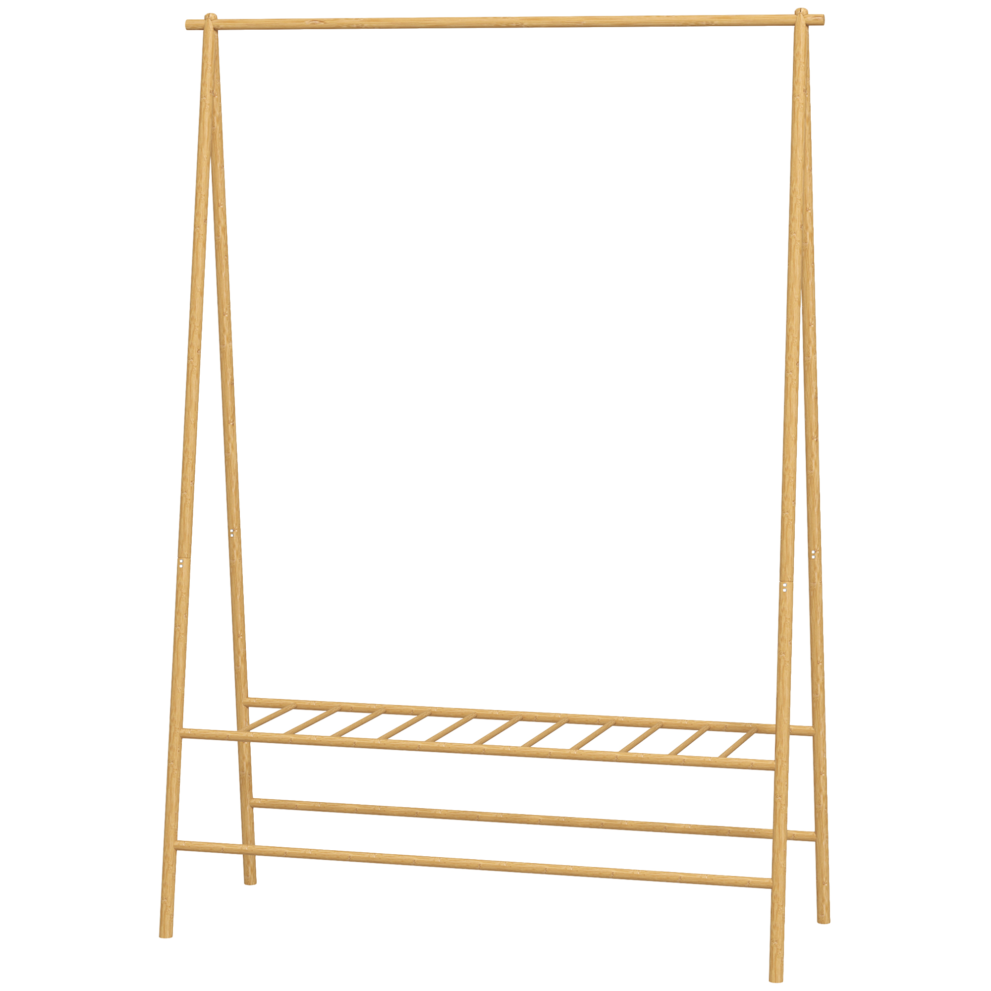 Bambus-Kleiderständer mit Schuhregal und Haken, freistehend, für Eingangsbereich, Schlafzimmer, Naturholz Bambus-Kleiderständer mit Schuhregal und Haken, freistehend, für Eingangsbereich, Schlafzimmer, Naturholz