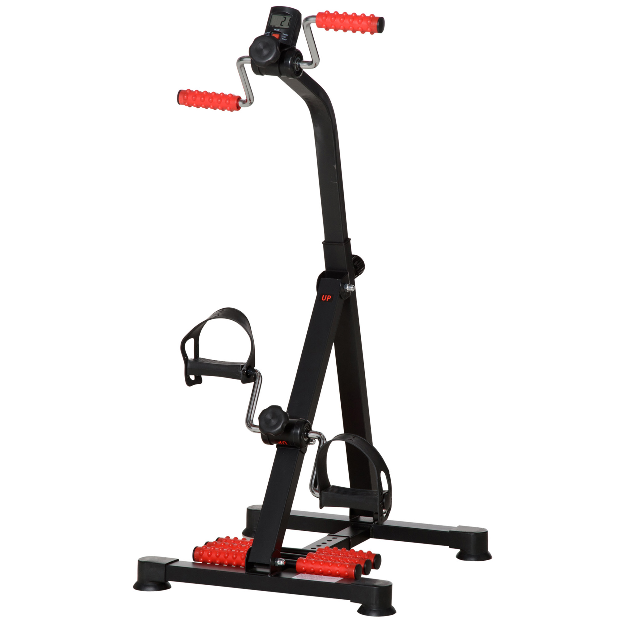 Pedaltrainer für Senioren Höhen- und Längenverstellbar Mini Heimtrainer mit Griff LCD Display Befestigungsband