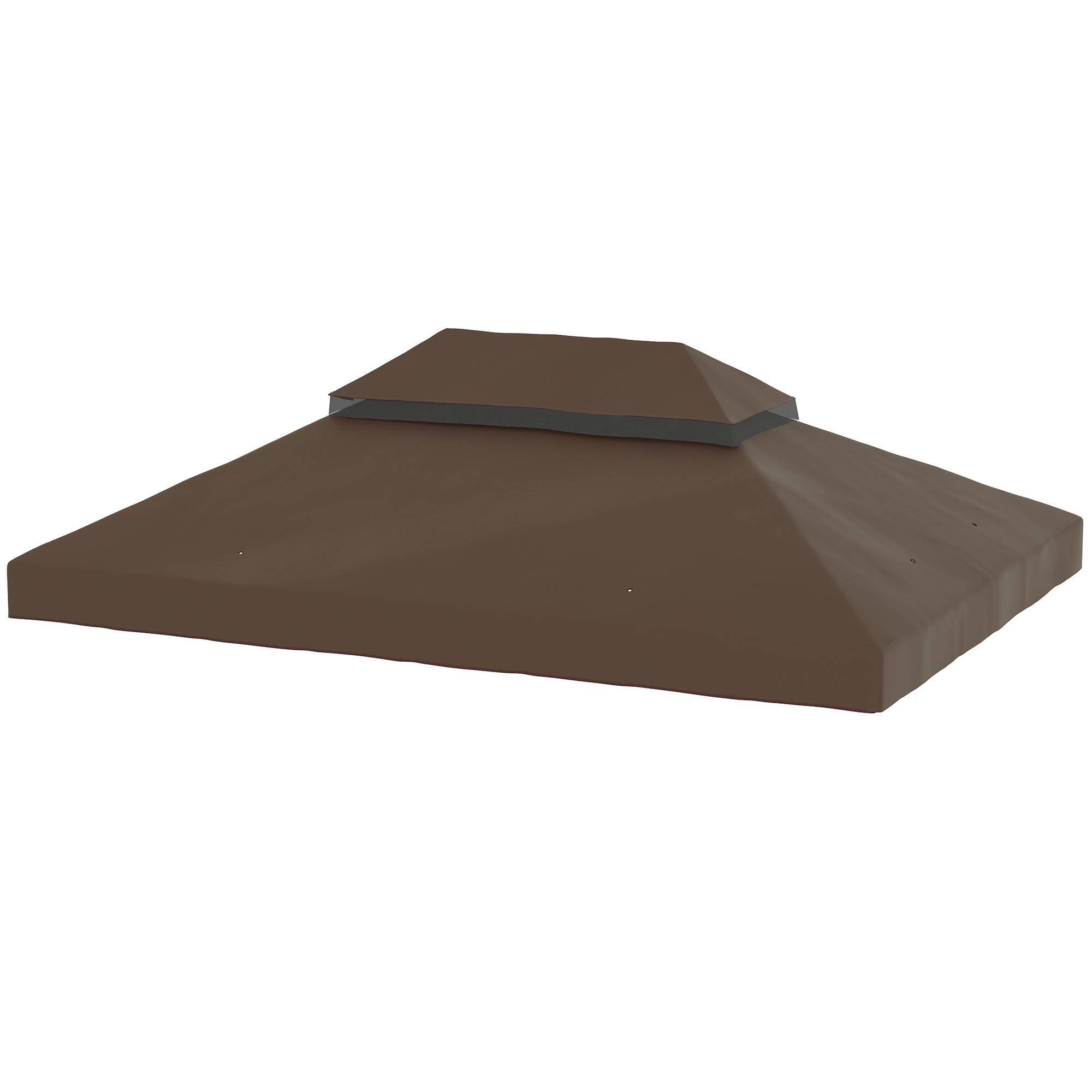 Abdeckung für Gartenpavillon 3x4 m, 2-lagig, aus Oxford-Gewebe 600D mit Abflussöffnungen, Kaffee