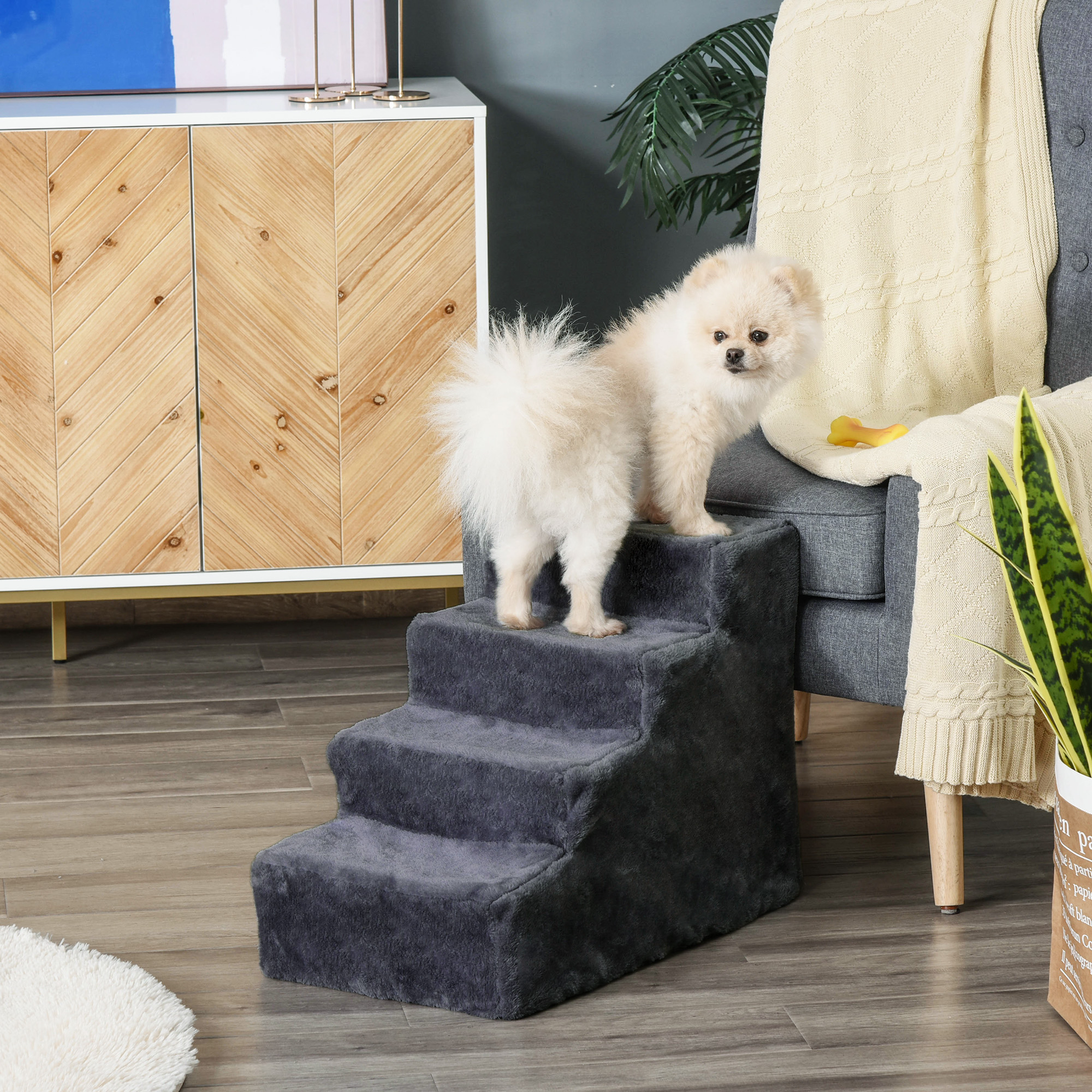 pawhut-hundetreppe-4-stufig-abnehmbarer-bezug-fur-kleine-hunde-44-cm-dunkelgrau~21PT4N6MI1801
