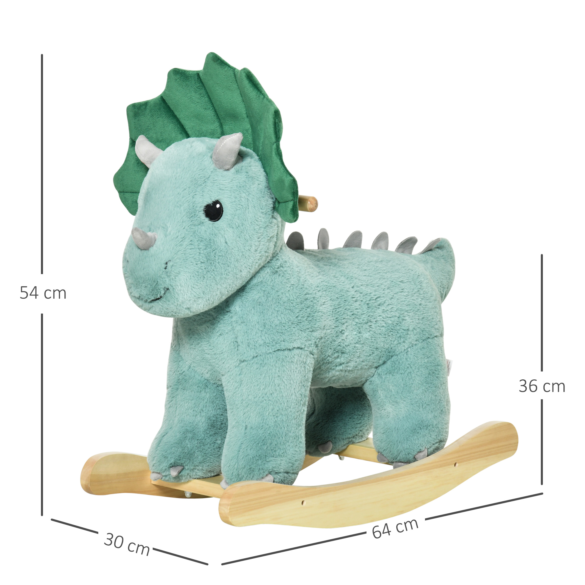 Kinder Schaukel Schaukeltier Schaukelpferd Dunkelgrün 64 x 30 x 54 cm