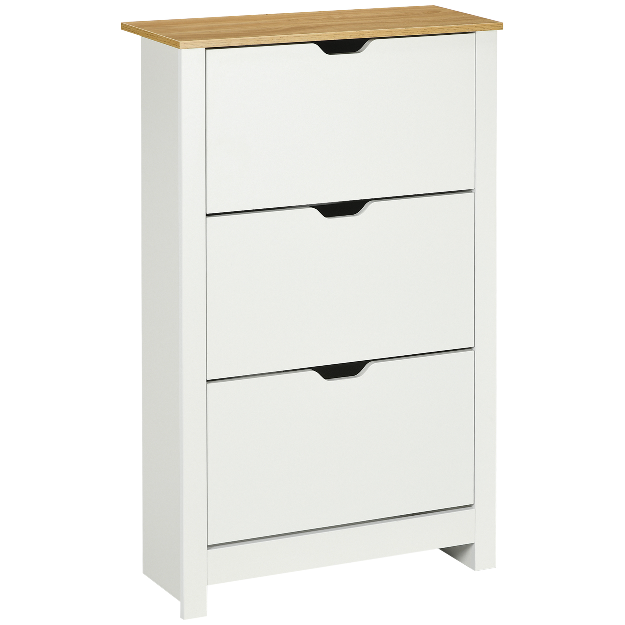 Schuhschrank Schruhregal Schuhaufbewahrung, 3 Fächer, 18 Paar Schuhe, 72 cm x 26 cm x 112 cm, Weiß + Braun Schuhschrank Schruhregal Schuhaufbewahrung, 3 Fächer, 18 Paar Schuhe, 72 cm x 26 cm x 112 cm, Weiß + Braun