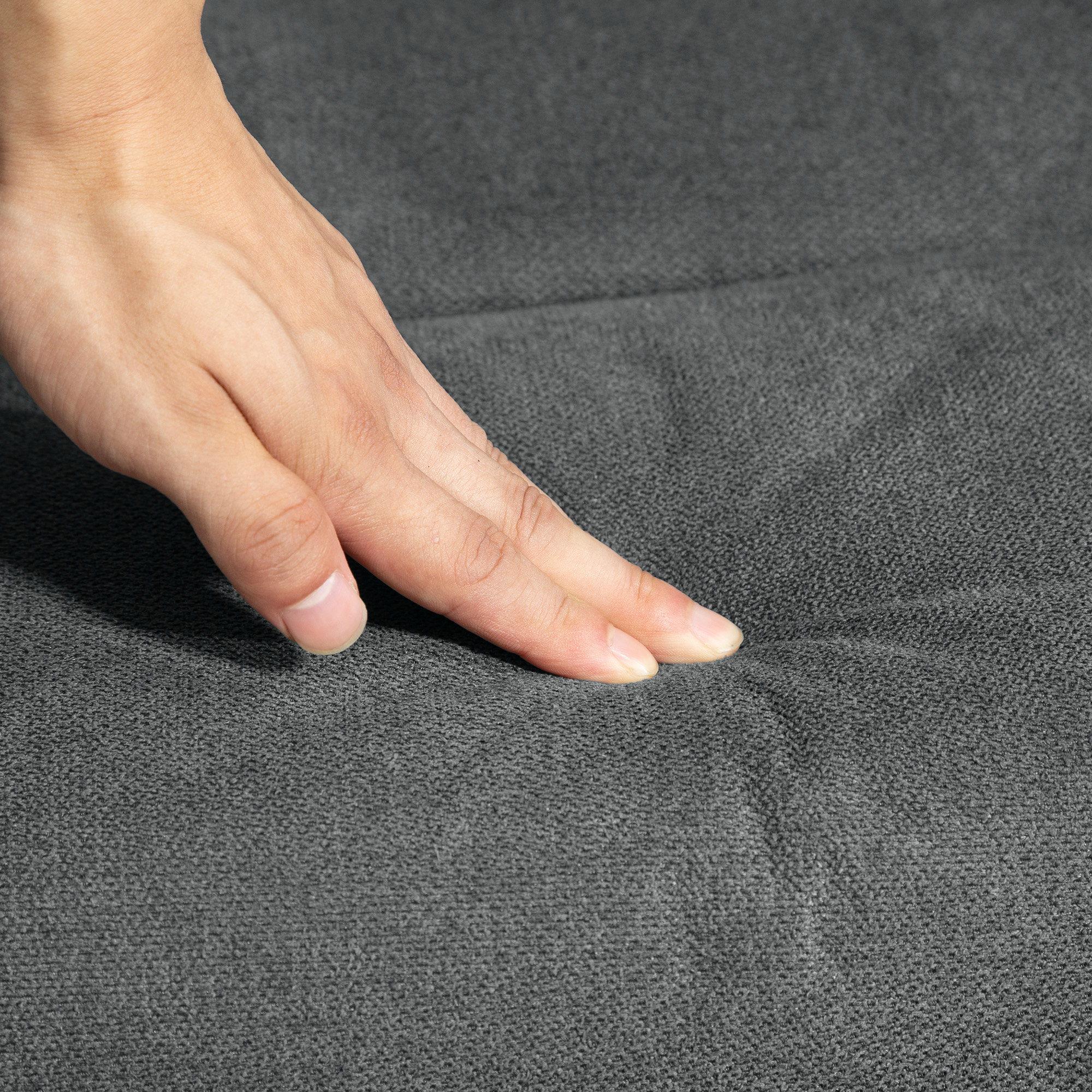 Relaxsessel mit Hocker, verstellbare Rückenlehne, Samtoptik, bis 150 kg, Anthrazit