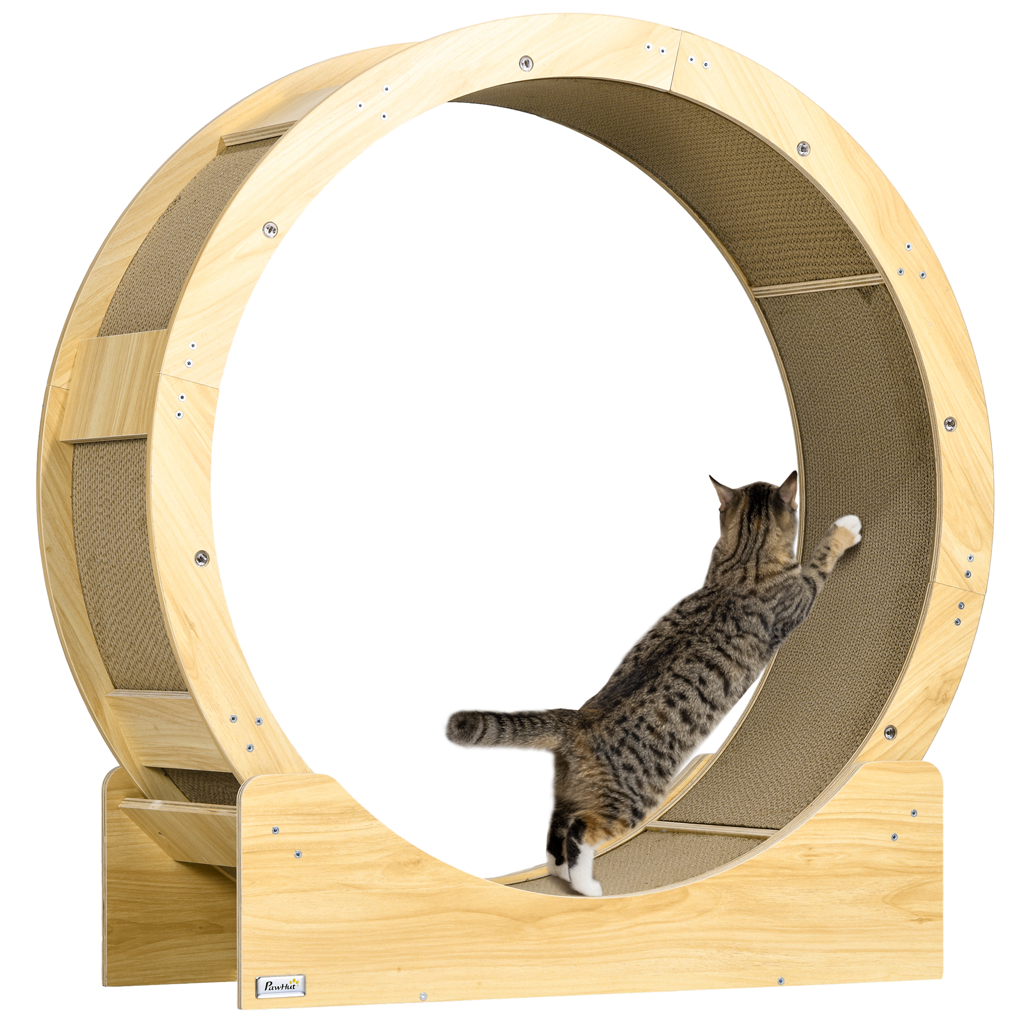 Katzenlaufrad 91 cm Katzenrad 91 cm mit Bremse, Kratzbrett, Eiche