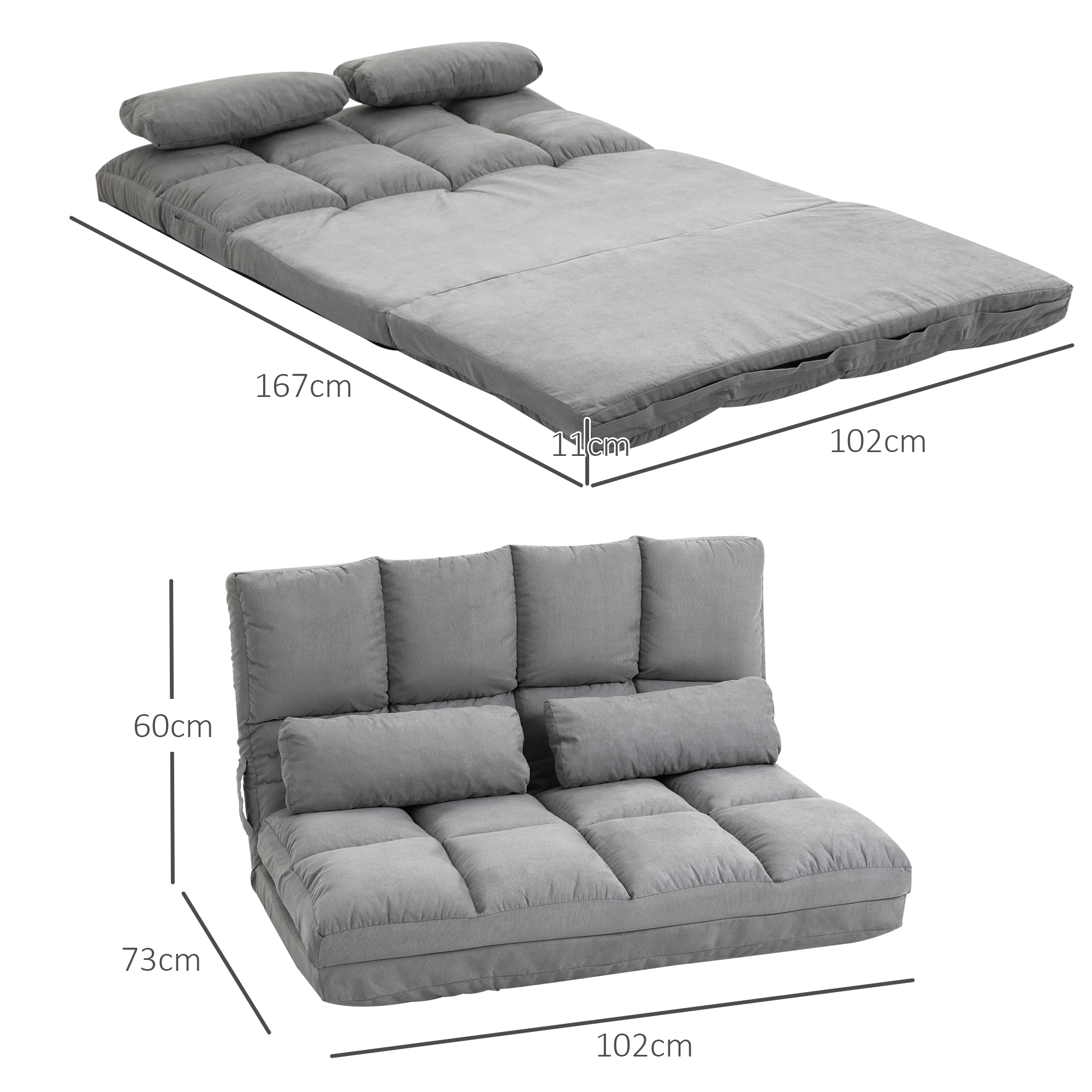 Bodenstuhl Bodensessel mit Liegefunktion Verstellbarer Rückenlehne Sitzkissen Relaxsessel zum Fernsehen, Lesen Meditationsstuhl Lazy Sofa Lesesessel für Meditation Yoga Büro Grau