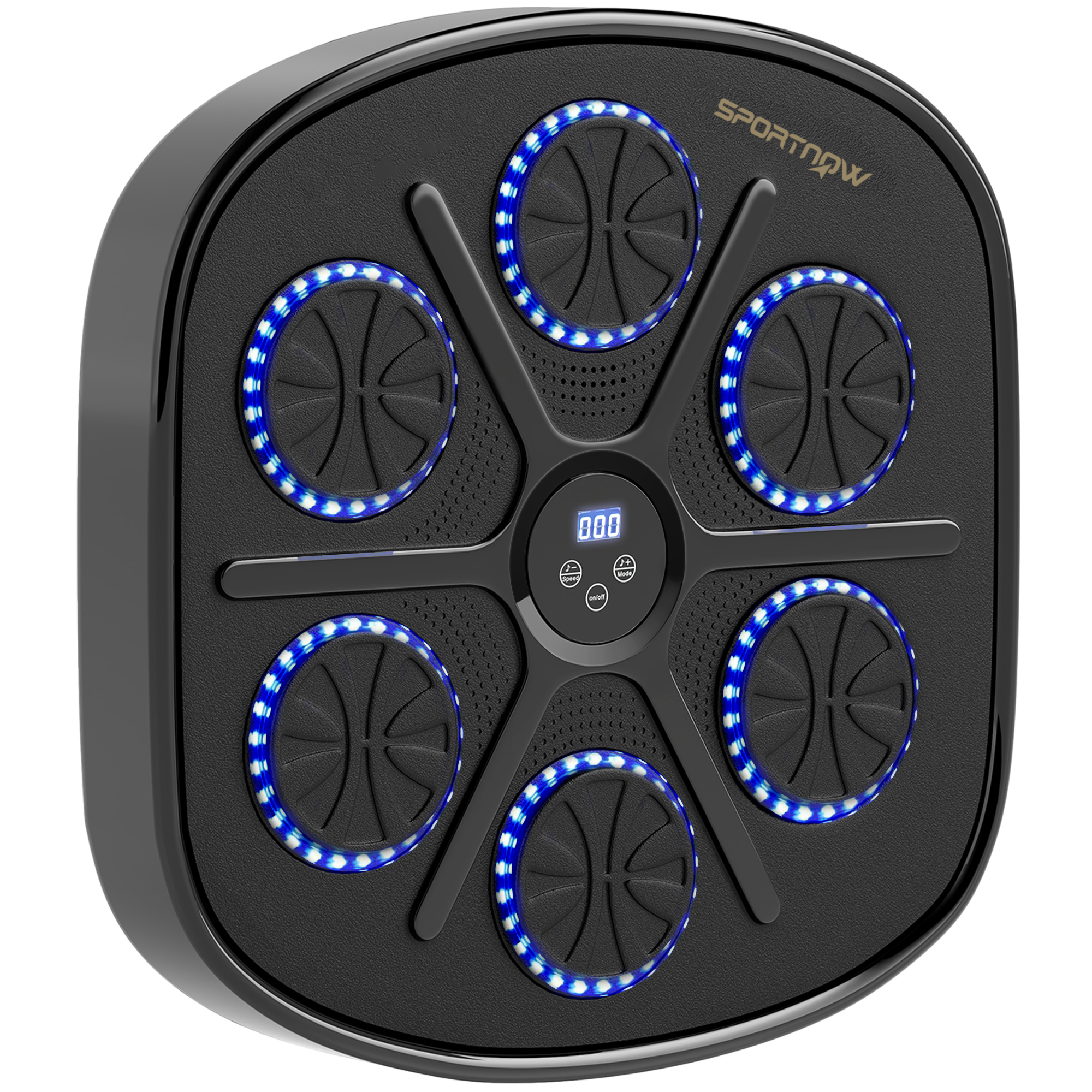 Musik-Boxmaschine, Rhythmisches Boxgerät, 9 Modi, Bluetooth, LED-Lichter, mit Boxhandschuhen, Schwarz Musik-Boxmaschine, Rhythmisches Boxgerät, 9 Modi, Bluetooth, LED-Lichter, mit Boxhandschuhen, Schwarz