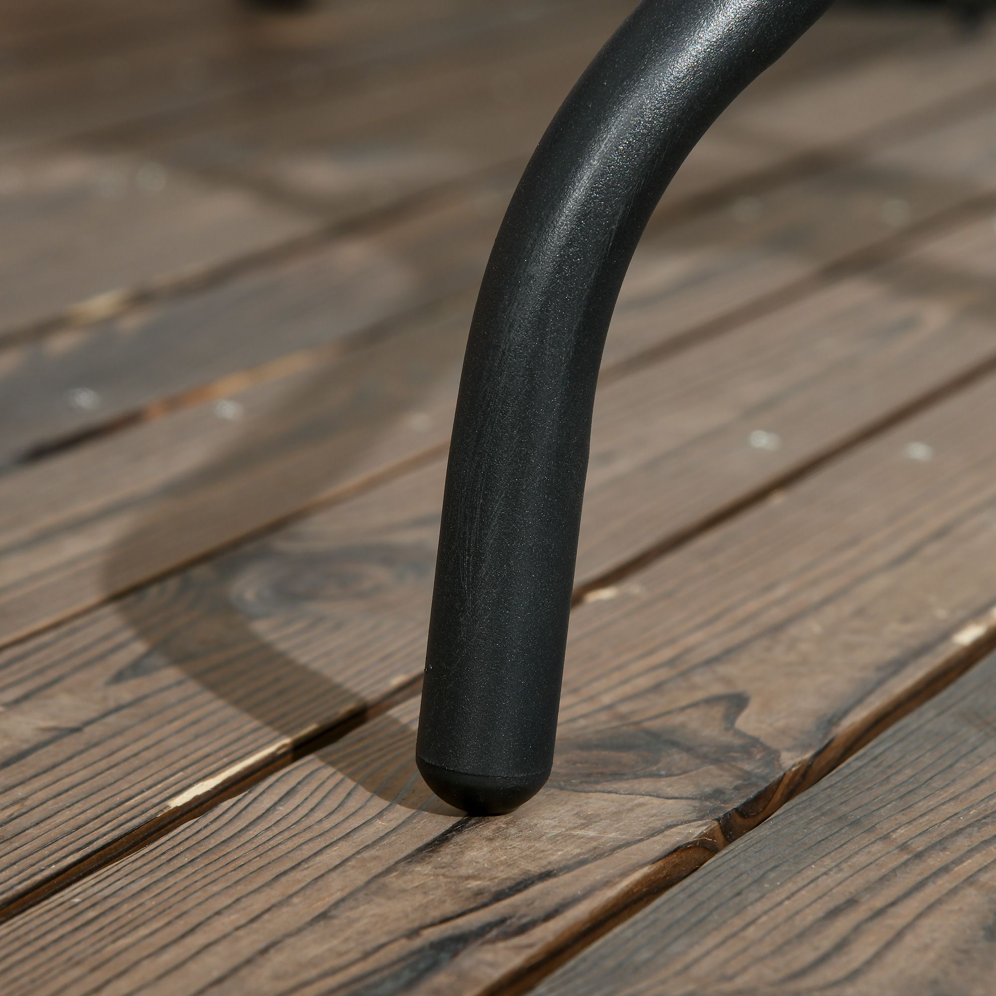 Gartentisch Abnehmbar Metall 76x76 cm Wetterfest Balkontisch mit Schirmloch, rutschfest Schwarz