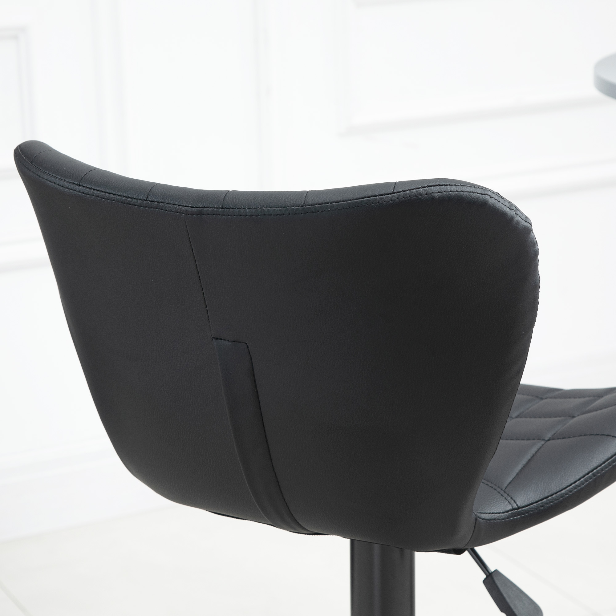 2-er-Set Barhocker Retrodesign 47 cm x 51,5 cm x 89-109 cm Schwarz