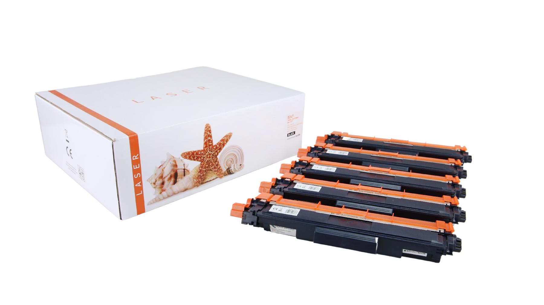 5er Set TN247BK alternativ Toner black für Brother / TN247BK / 5x 3.000 Seiten 5er Set TN247BK alternativ Toner black für Brother / TN247BK / 5x 3.000 Seiten