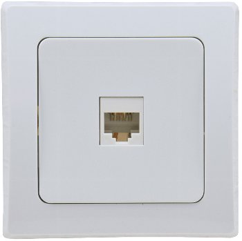 DELPHI RJ45 Dose für ISDN & Cat.5, inkl. Rahmen, UP, weiß