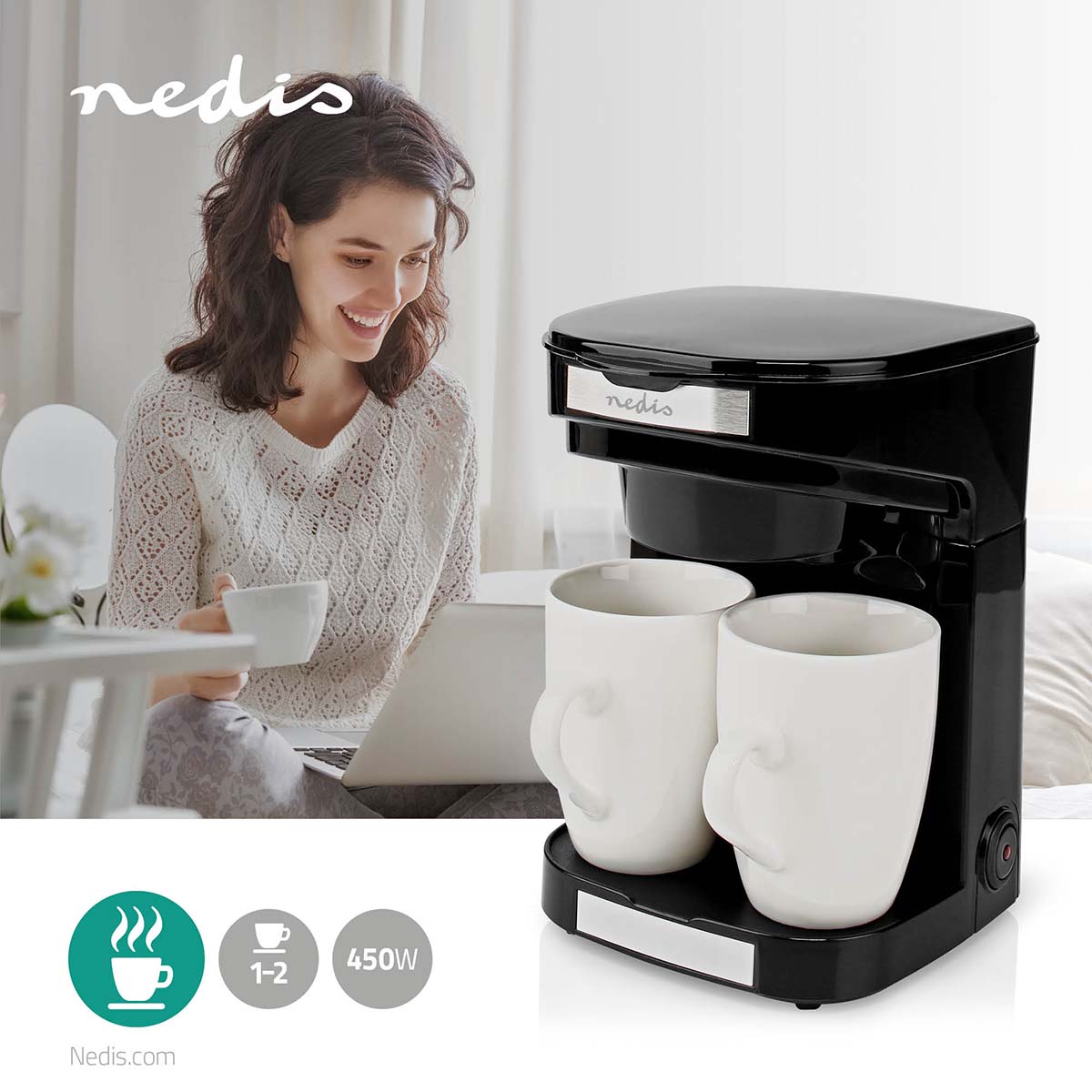 Kaffeemaschine | Filter Kaffee | 0.25 l | 2 Tassen | schwarz