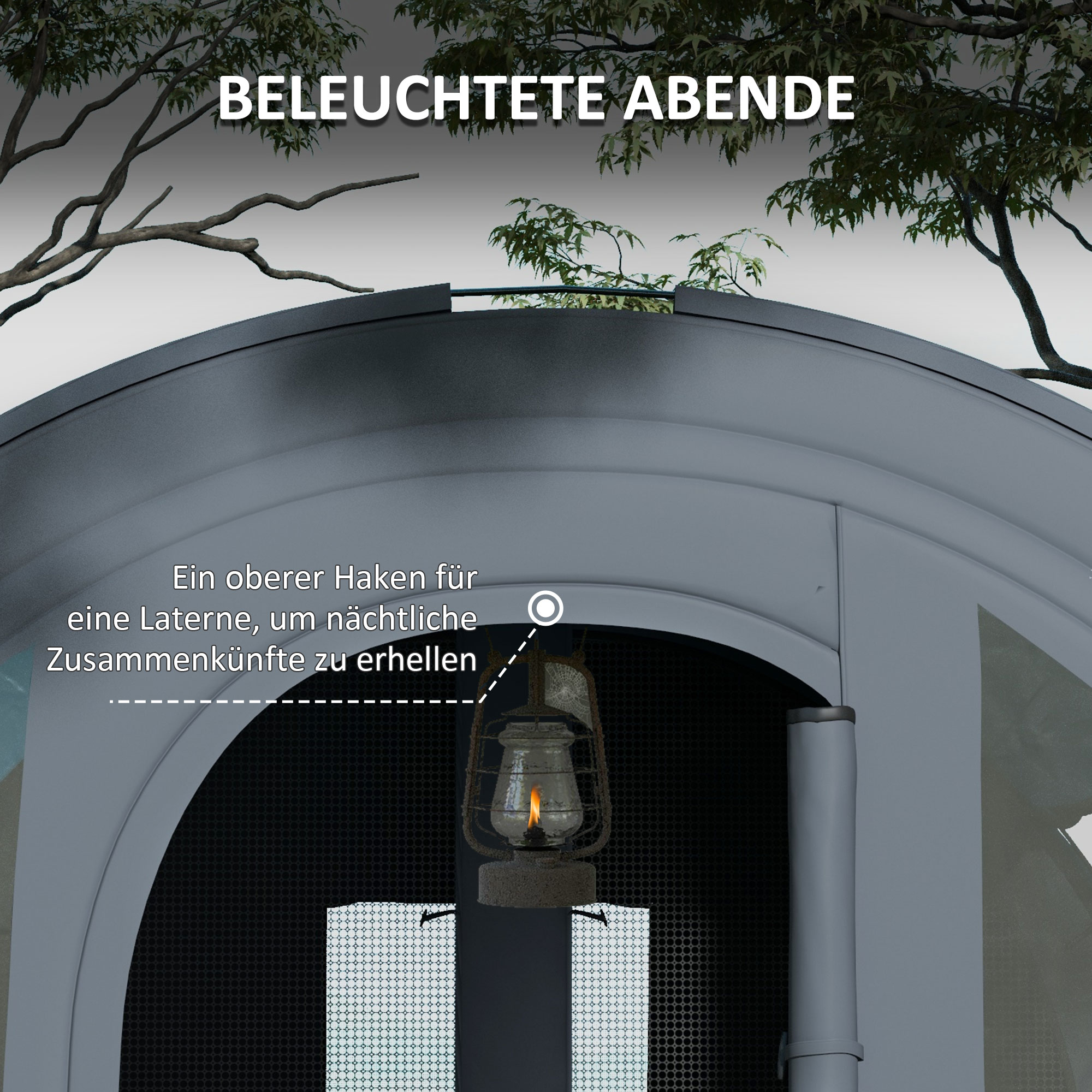 Campingzelt bis 6 Pers., Familienzelt, separate Bereiche, wasserdicht, Grau/Blau