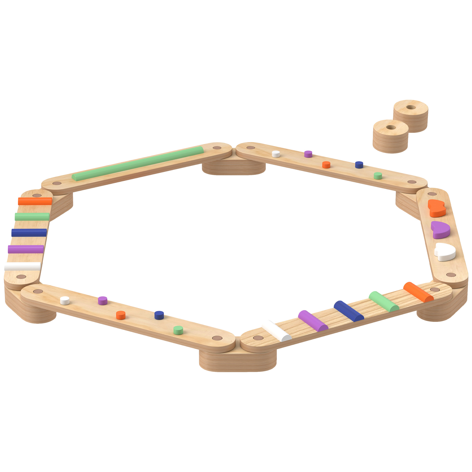 Balancebalken-Kinderset aus Holz, für Kinder von 3-8 Jahren, zweiseitige Balancebretter für spielerische Koordination Balancebalken-Kinderset aus Holz, für Kinder von 3-8 Jahren, zweiseitige Balancebretter für spielerische Koordination
