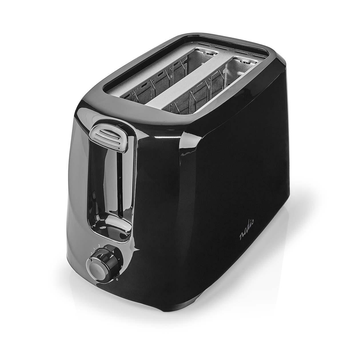 Toaster | 2 Brotscheiben | 2 Steckplätze | Bräunungsstufen: 6 | schwarz
