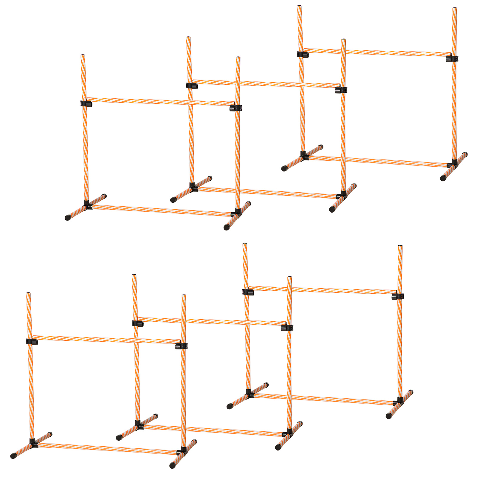 Agility Set Hunde, 6tlg. Agility-Ausrüstungs-Set mit Flechtstangen, Pfeife, Hundetraining Zubehör mit Tragetasche, für Park, Garten, Orange Agility Set Hunde, 6tlg. Agility-Ausrüstungs-Set mit Flechtstangen, Pfeife, Hundetraining Zubehör mit Tragetasche, für Park, Garten, Orange