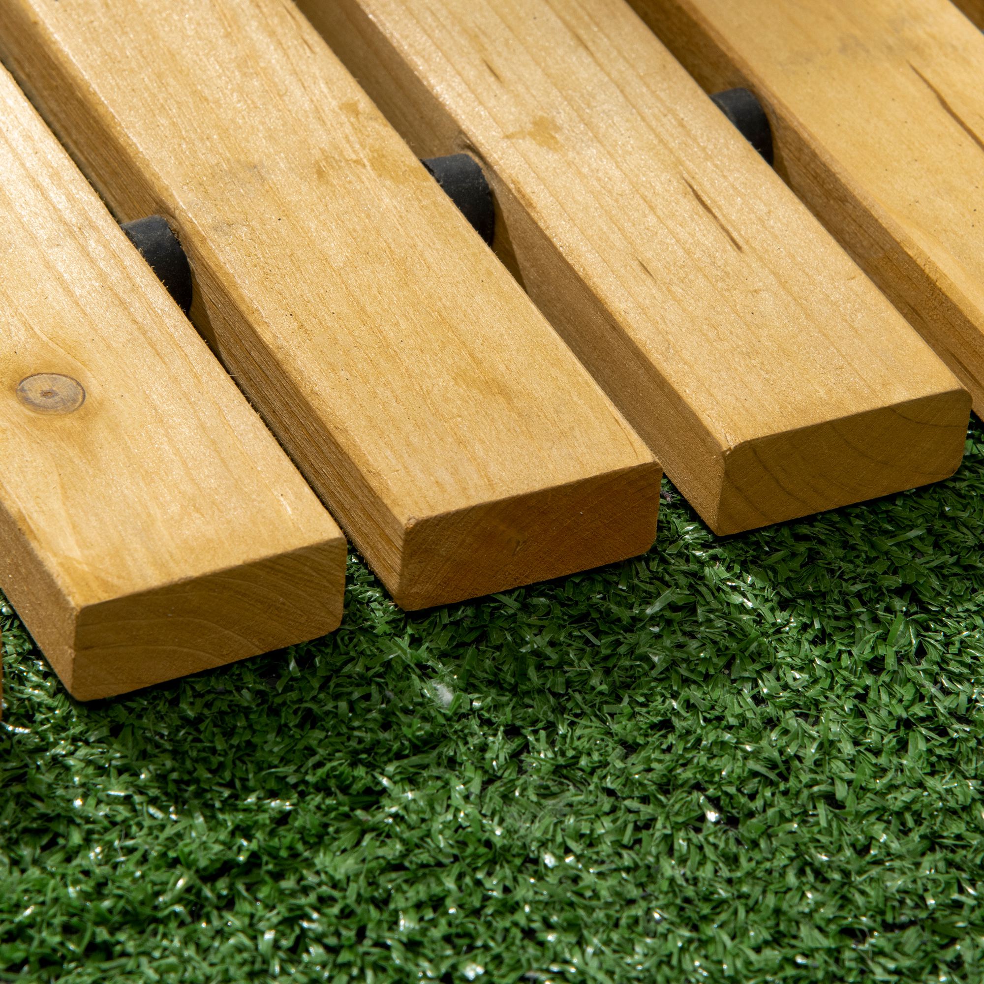 Rollweg Gartenweg 185 x 60  cm, Ausrollbarer Holzweg, Gehweg aus Tannenholz für Garten, Terrasse, Strand