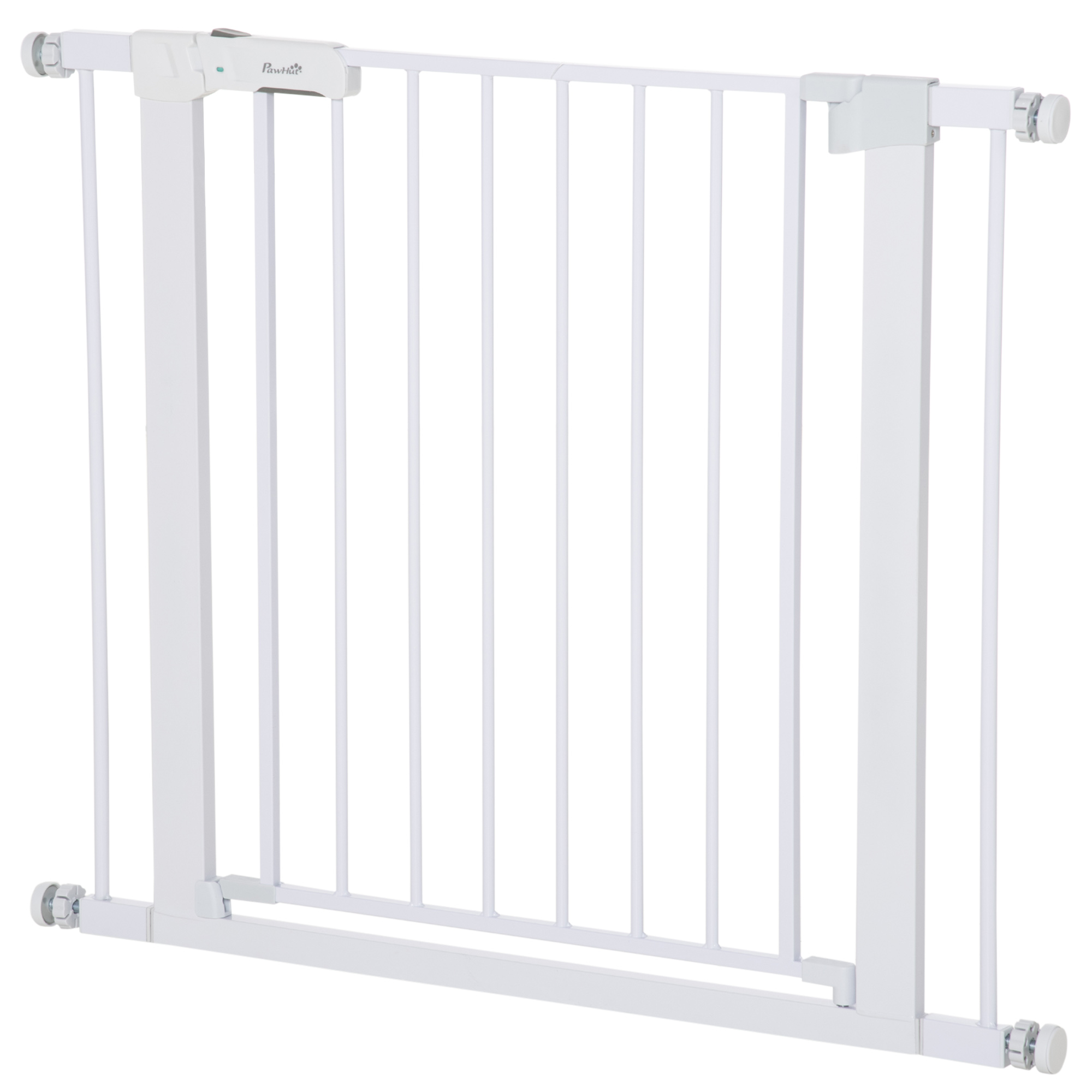 Türgitter, Montage ohne Bohren, verstellbare Breite 75-96 cm, einhändiges Öffnen, Metall, Weiß, Auto-Close Baby Schutzgitter