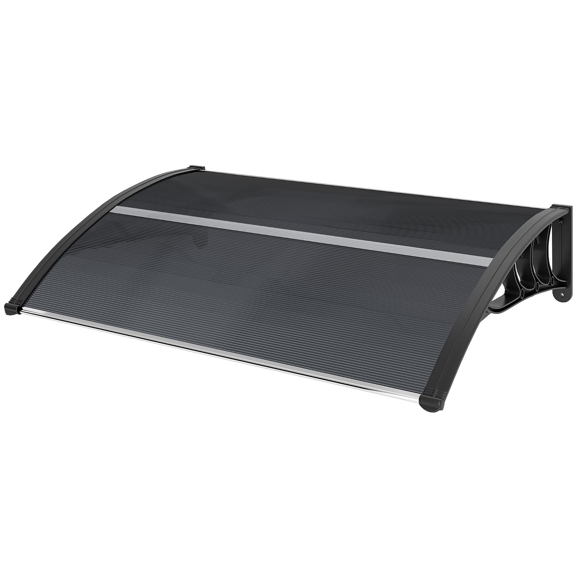 Vordach, Haustürvordach, Überdachung für Eingänge und Fenster, 100L x 75B x 23H cm, Schwarz Vordach, Haustürvordach, Überdachung für Eingänge und Fenster, 100L x 75B x 23H cm, Schwarz