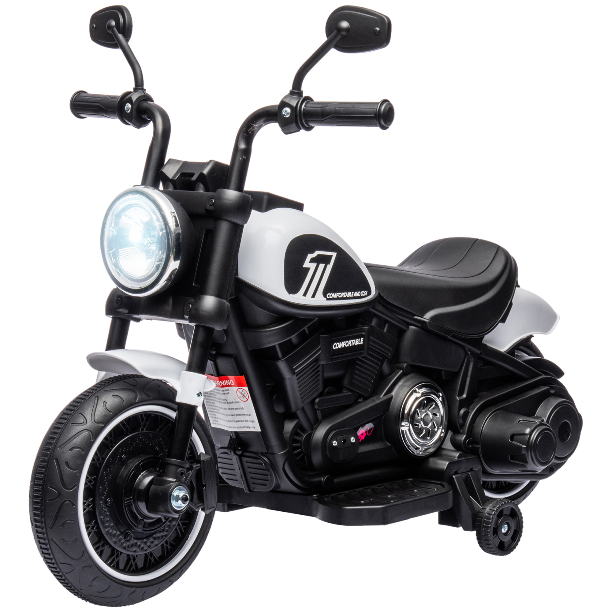 Elektro-Kindermotorrad, LED-Scheinwerfer, abnehmbare Stützräder, bequemer Sitz, Rot/Schwarz Elektro-Kindermotorrad, LED-Scheinwerfer, abnehmbare Stützräder, bequemer Sitz, Rot/Schwarz