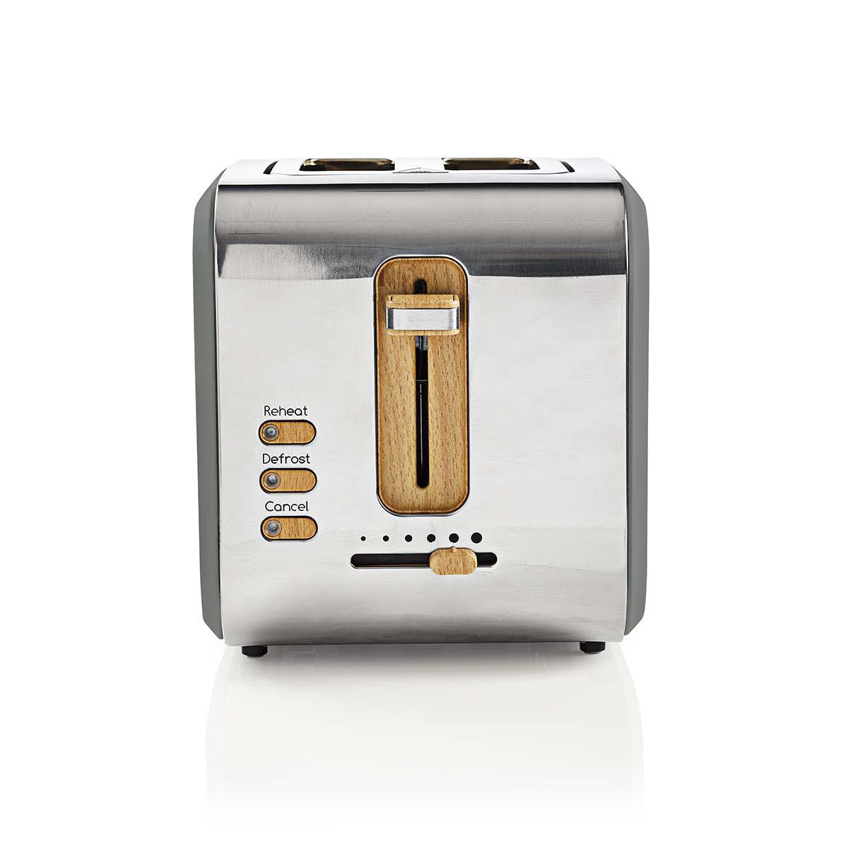 Toaster | Soft Touch Serie | 2 Brotscheiben | 2 Steckplätze | Bräunungsstufen: 6 | Auftaufunktion | Grau