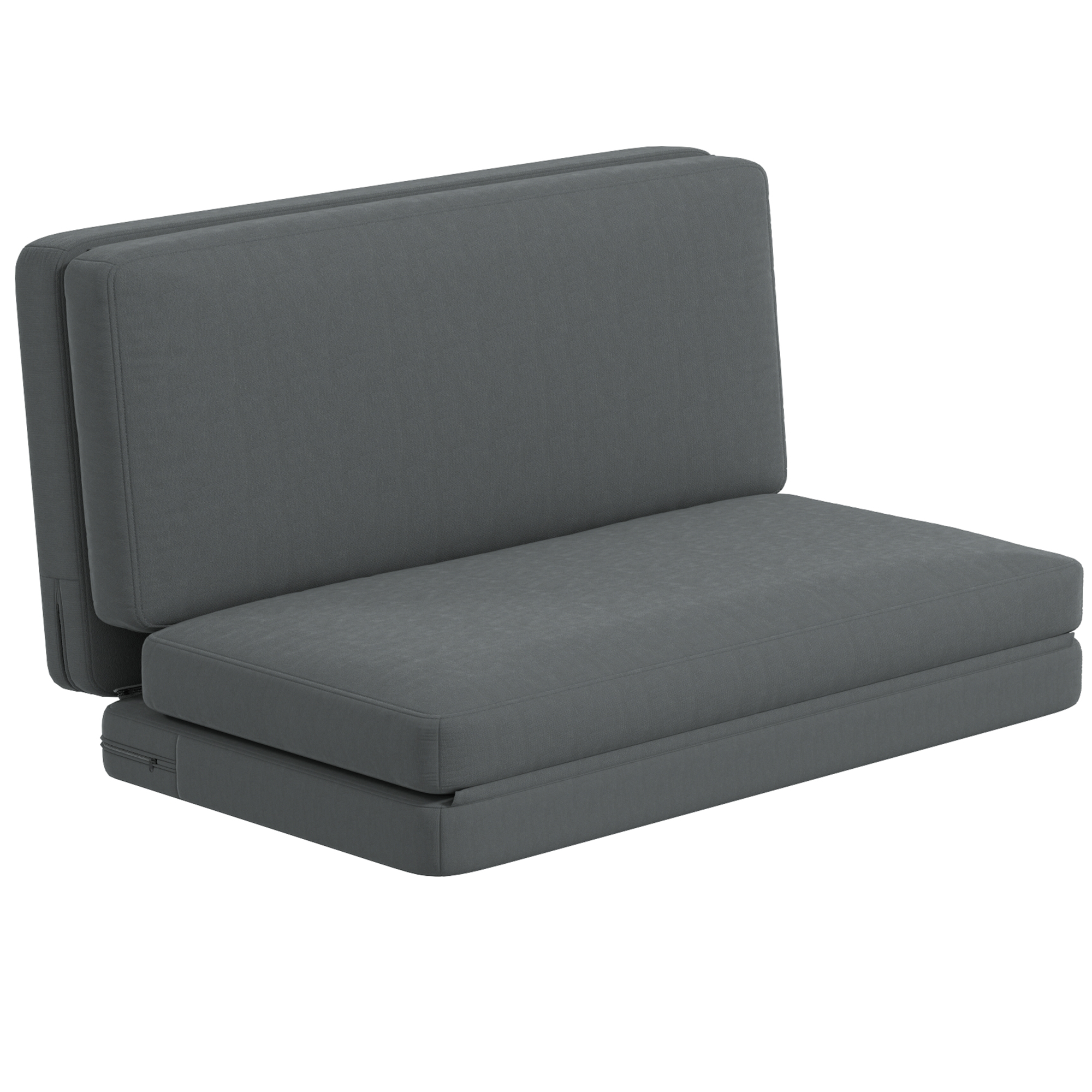 3-in-1 faltbarer Relaxsessel, Gästematratze, teilbar, 138 cm breit, Dunkelgrau 3-in-1 faltbarer Relaxsessel, Gästematratze, teilbar, 138 cm breit, Dunkelgrau