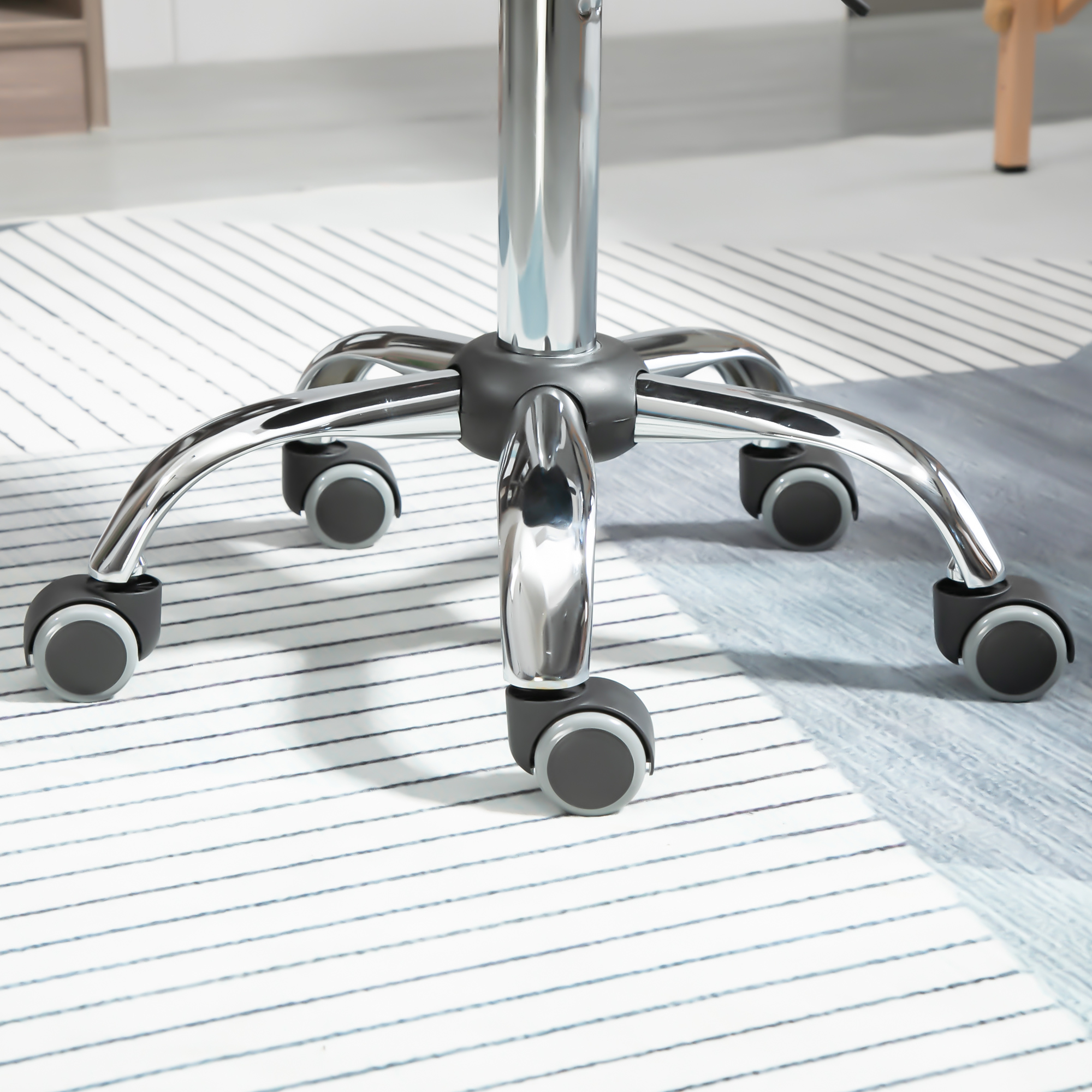 Salonhocker mit Sattelsitz, höhenverstellbar, Kunstleder, 48x48x54-69cm, Schwarz