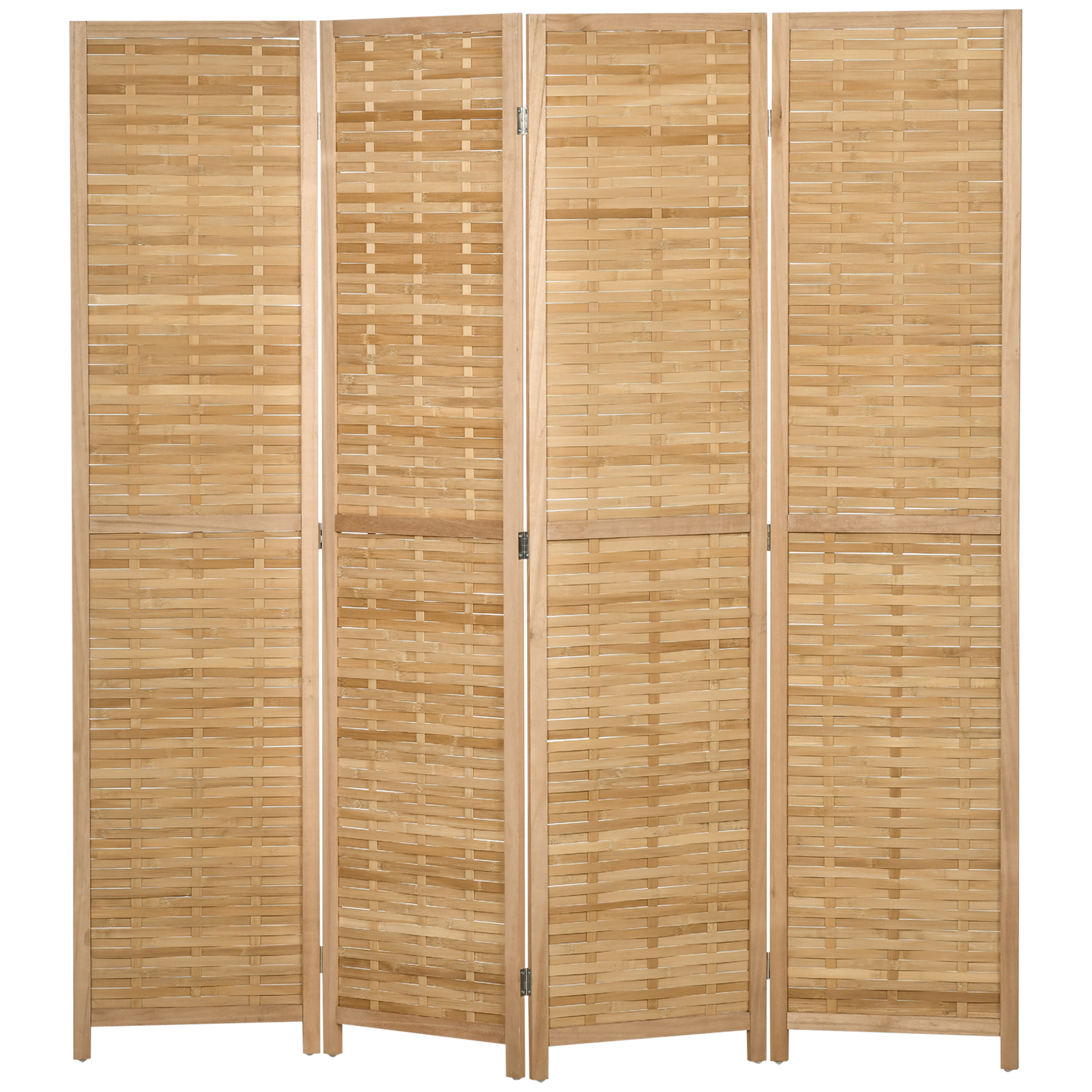 4-teiliger Raumteiler, 160 x 170 cm Faltbarer Sichtschutz aus Bambus für Wohnzimmer, Schlafzimmer, Natur 4-teiliger Raumteiler, 160 x 170 cm Faltbarer Sichtschutz aus Bambus für Wohnzimmer, Schlafzimmer, Natur
