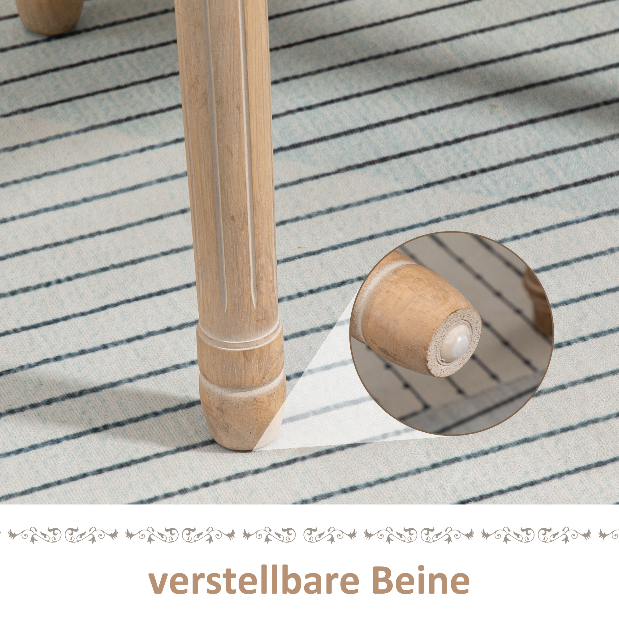 2er-Set Küchenstühle Polsterstühle Wienergeflecht, Massivholz, 49 cm x 56 cm x 96 cm, Cremeweiß +Natur