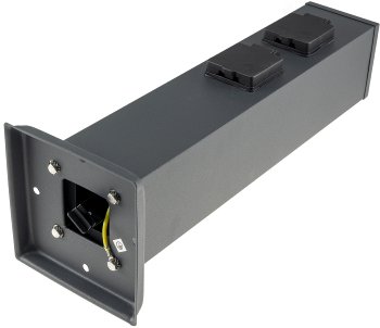 Steckdosensäule 4-fach, IP44, Anthrazit / 250V~/ 16A, 13x13x40cm